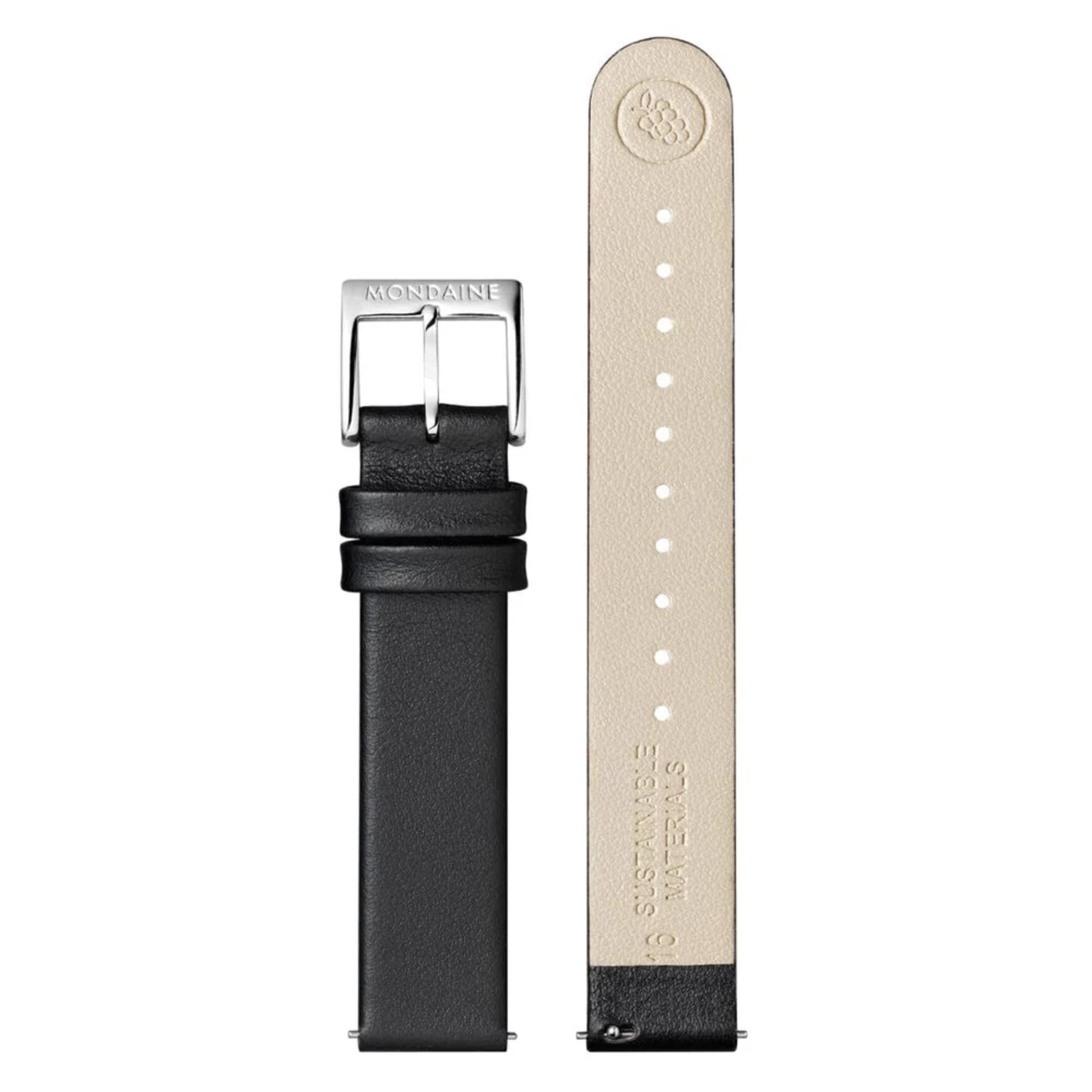Mondaine Black Vegan Leather Watch Strap FG3116.20Q