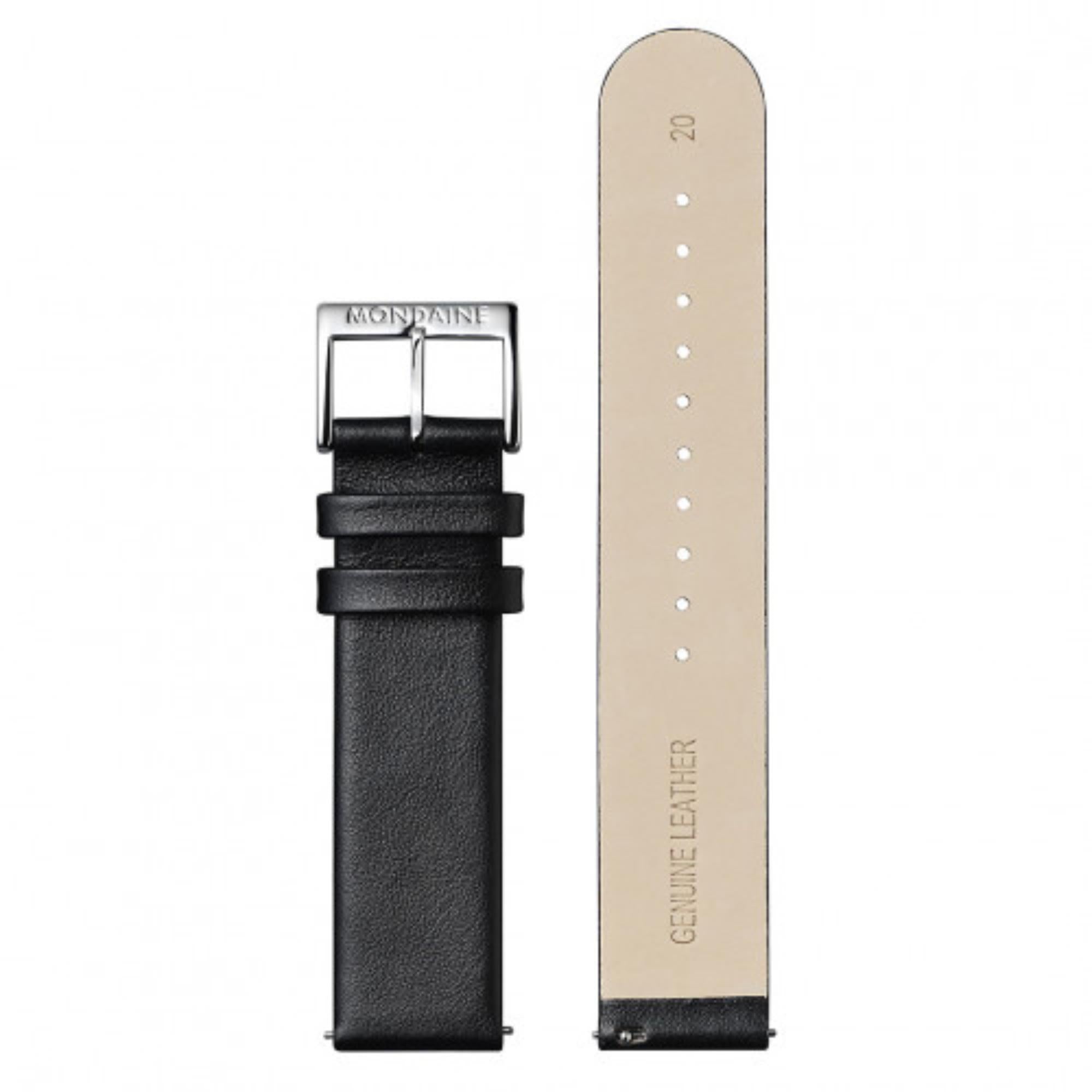 Mondaine Schwarzes Echtes Leder Uhrarmband FE16220.20Q.7