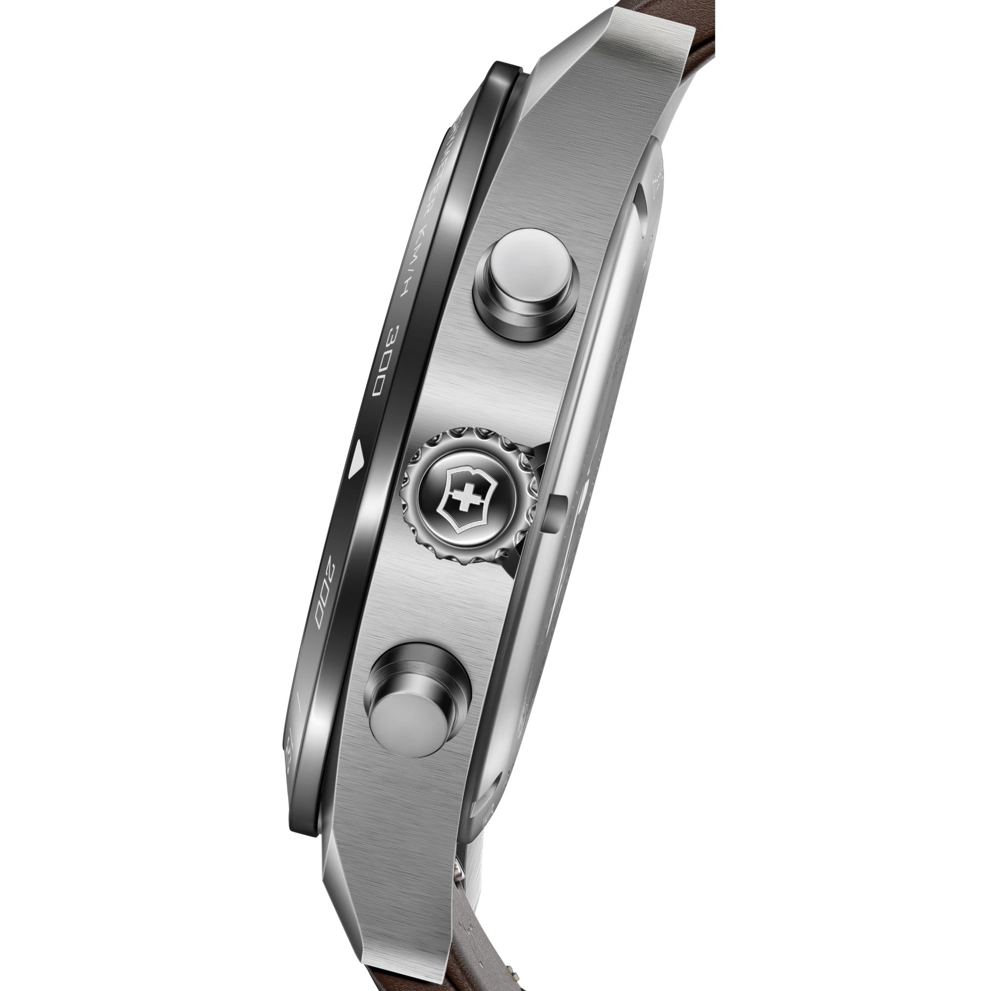 Victorinox 242046 chronograph highlighting the case thickness