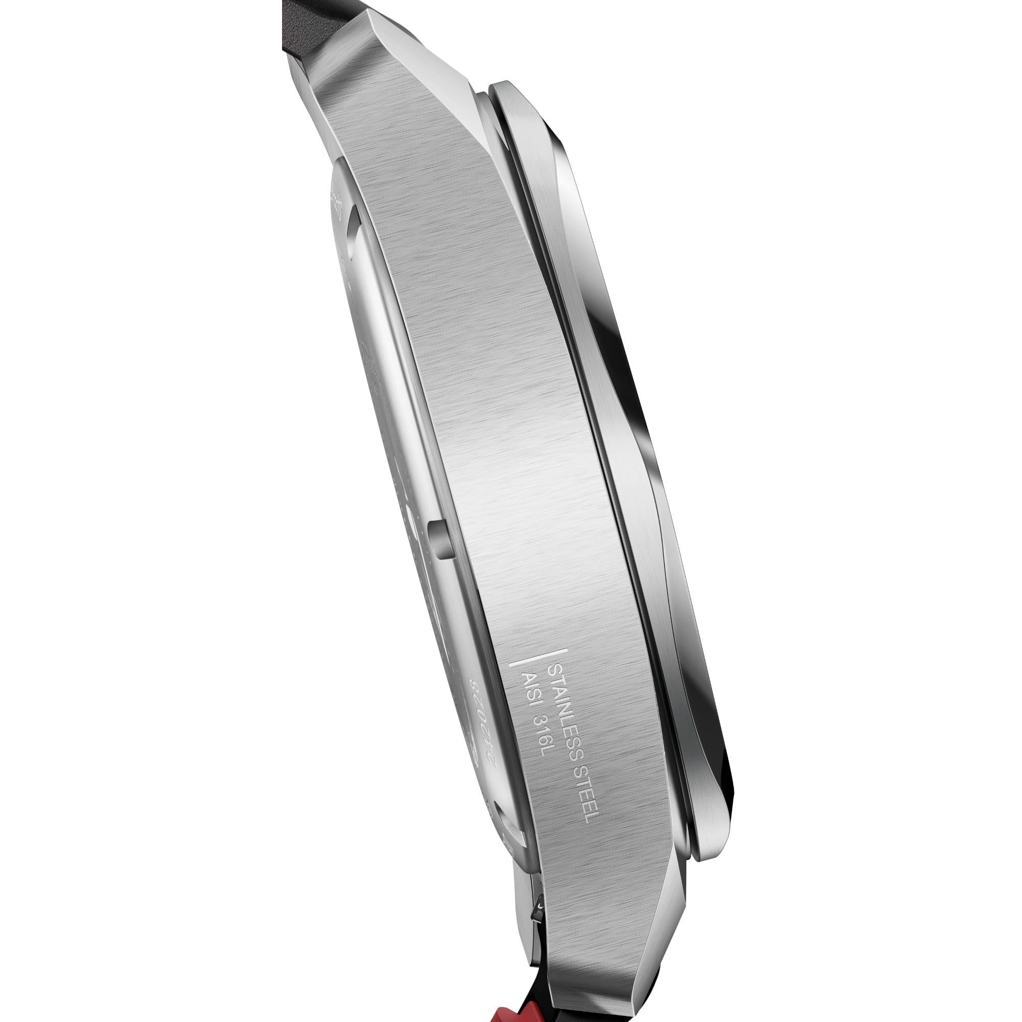 Close-up of Victorinox I.N.O.X. 242028 showing stainless steel case