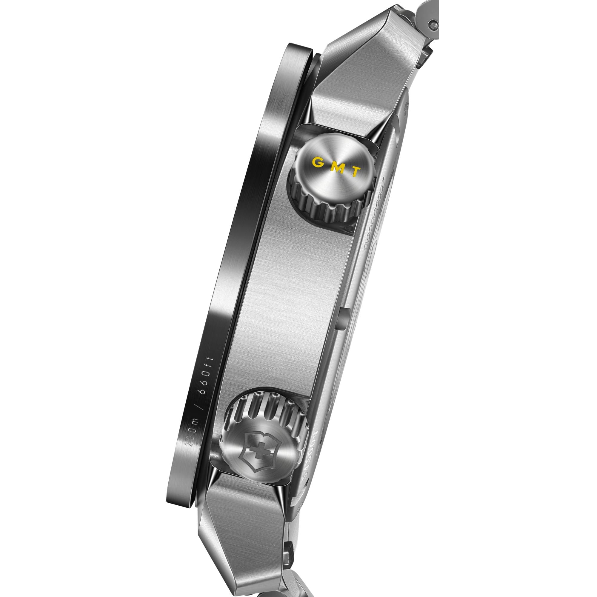 Victorinox Air Pro 242004 dual crown and steel case side view