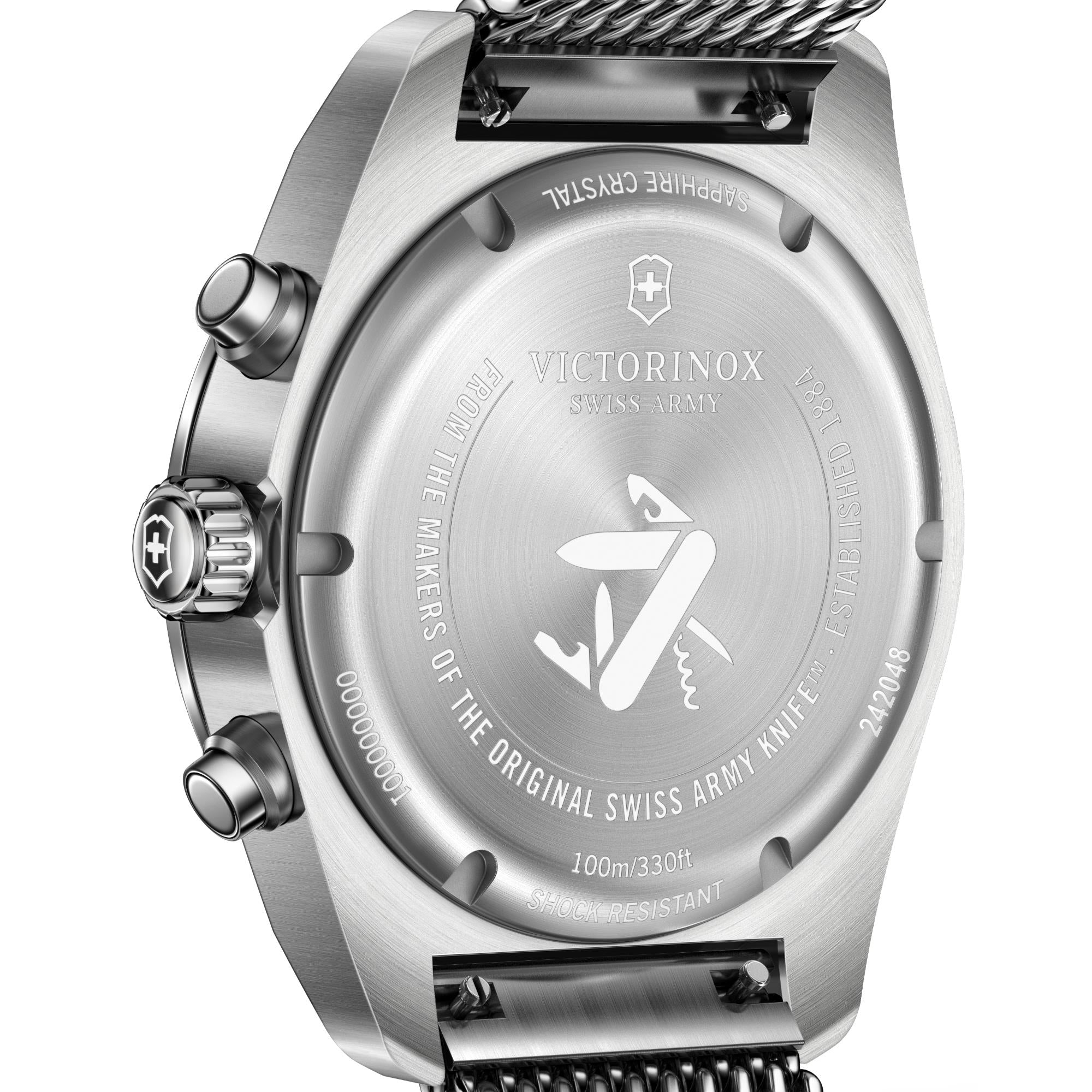 Victorinox Swiss Army 42mm Chronograph Black Dial Steel Mens Quartz Watch 242048
