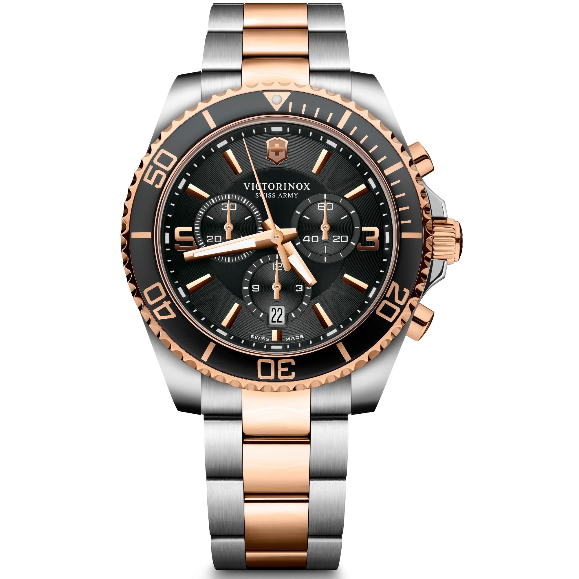 Victorinox Maverick 43mm Chronograph Black Dial Steel Mens Quartz Watch 241952