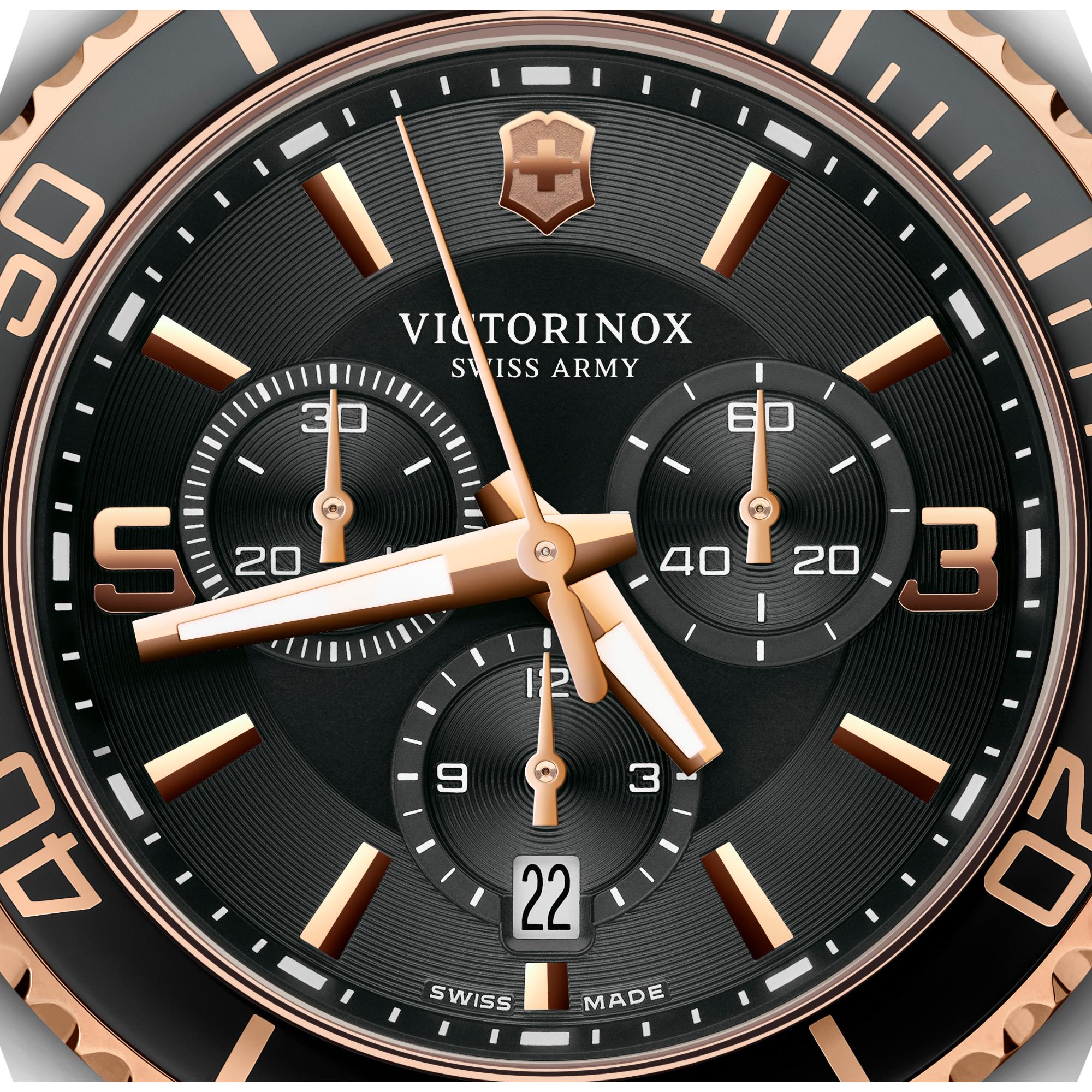 Victorinox Maverick 43mm Chronograph Black Dial Steel Mens Quartz Watch 241952