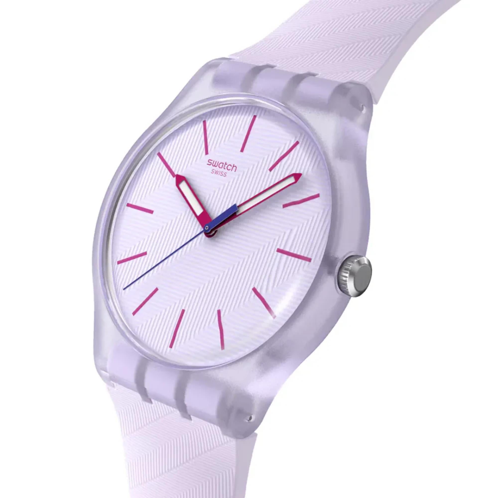 Swatch Originals Lavendaze Quartz Purple Dial Silicone Strap Watch SO29V101