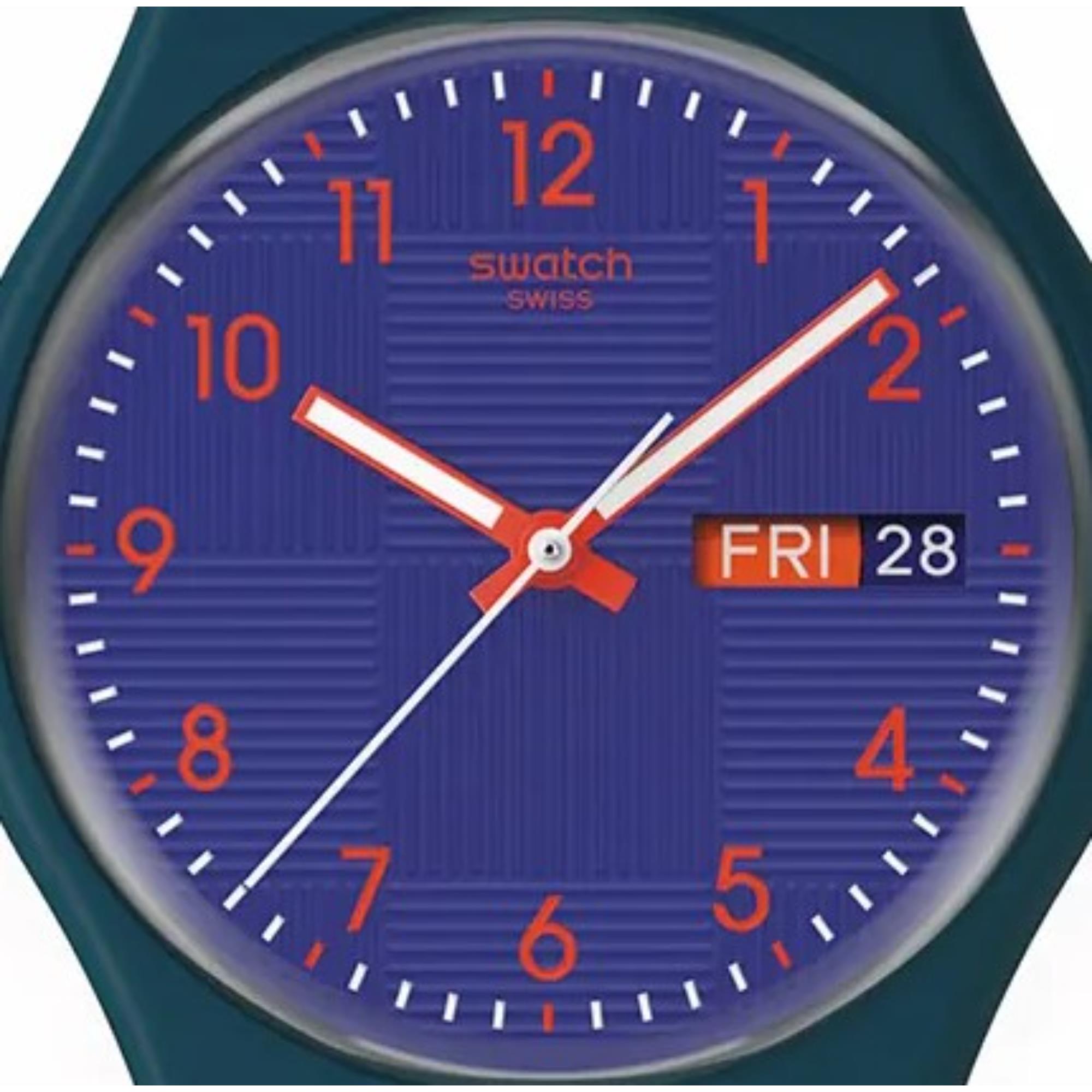 Swatch Originals Musterbildung Blau Zifferblatt Silikonarmband Uhr SO28N706