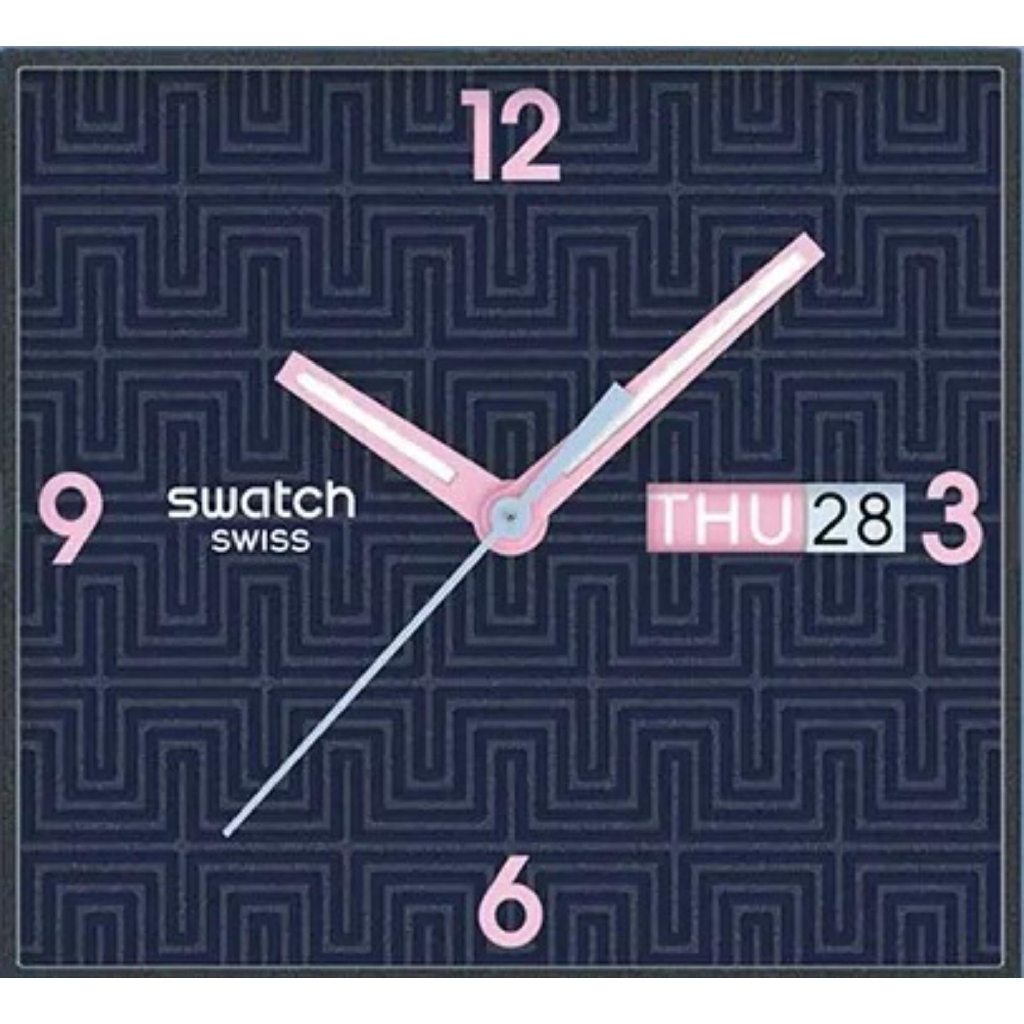 Swatch Originals Heller Winkel Quarz Blau Zifferblatt Silikonarmband Uhr SO34L701