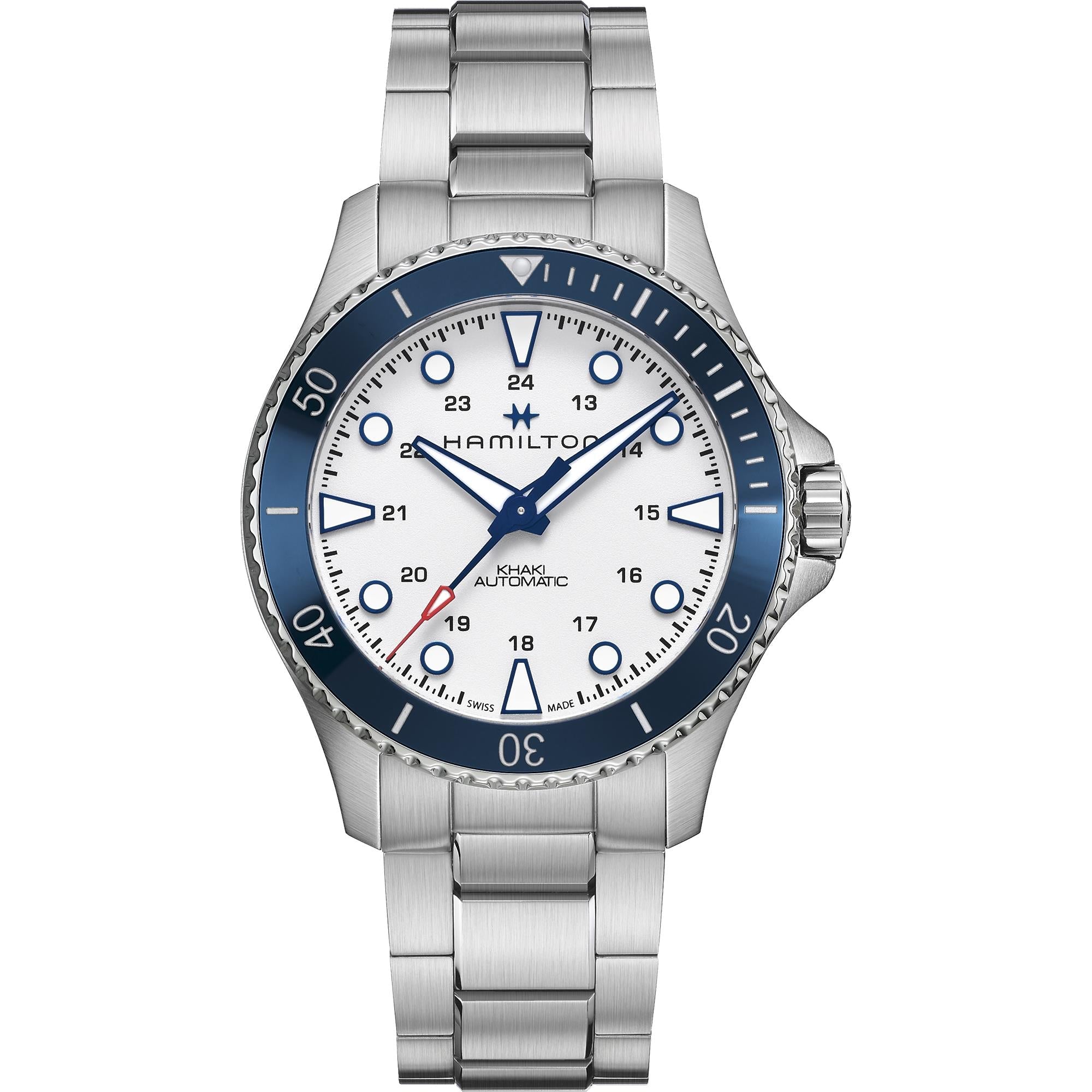 Hamilton Khaki Navy 43mm Silver Dial Steel Mens Automatic Watch H82505150