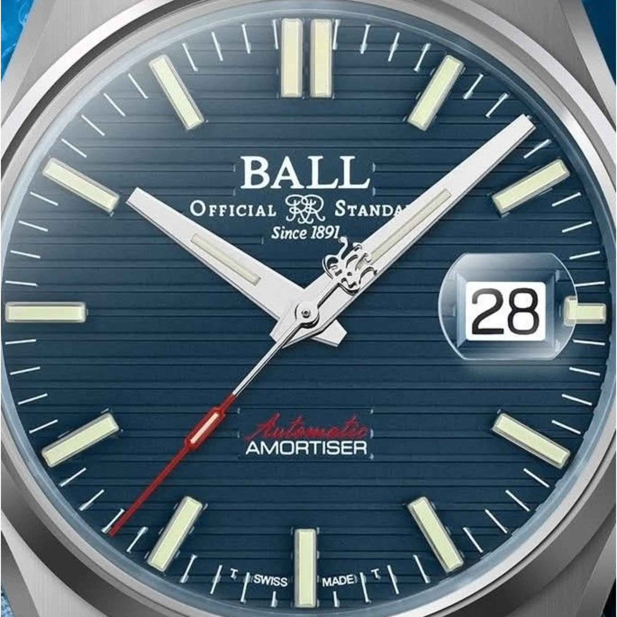 BALL Roadmaster Perseverer Blue Dial Stainless Steel Strap Men's Watch NM9050C-S1-BE - WatchNation