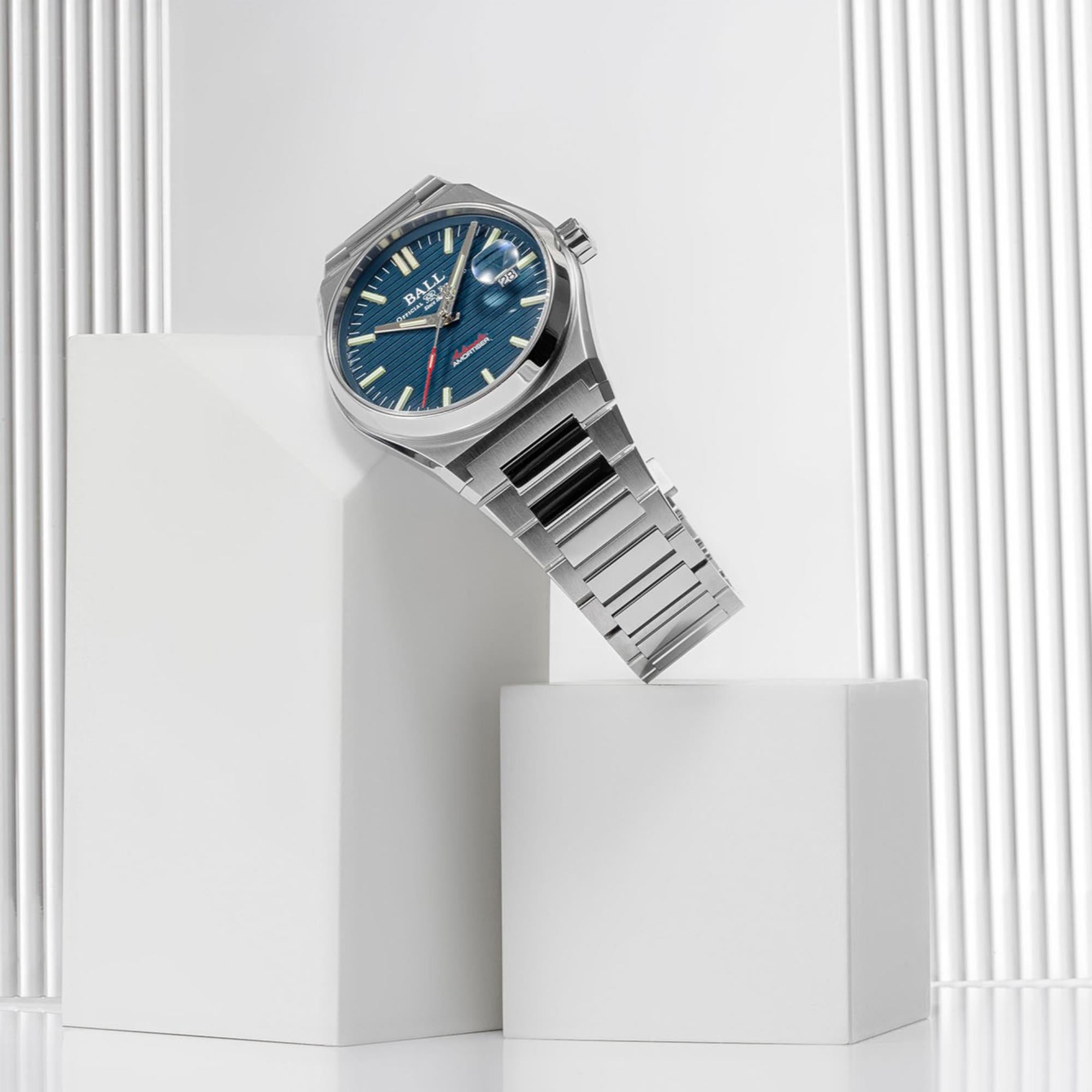 BALL Roadmaster Perseverer Blue Dial Stainless Steel Strap Men's Watch NM9050C-S1-BE - WatchNation