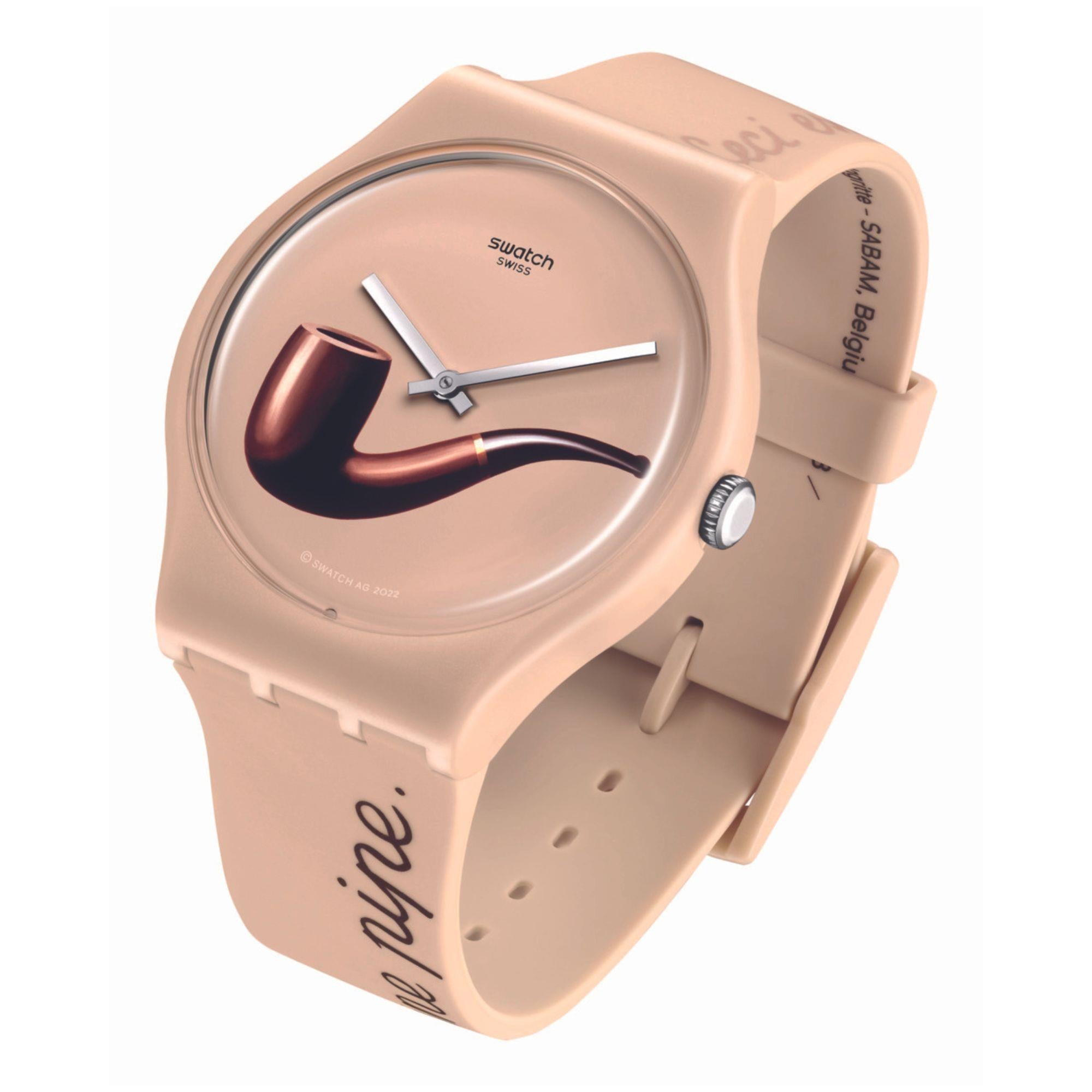 Swatch Art Journey La Trahison Des Images By Rene Magritte Silicon Strap Unisex Watch SO29Z124 - WatchNation
