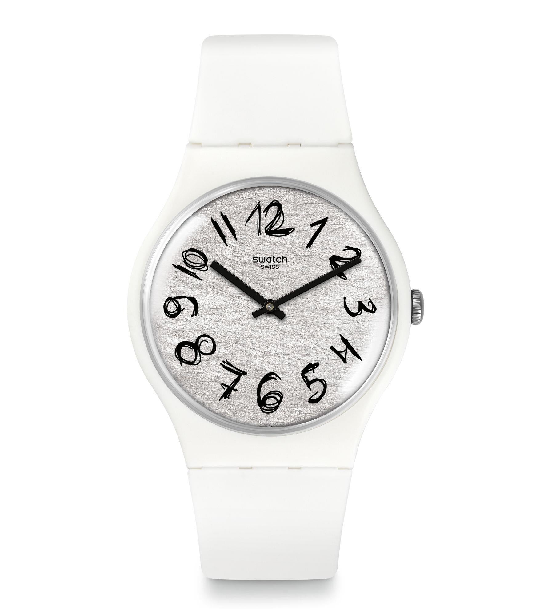 Swatch Gesso Gehäuse Graues Zifferblatt Damen Uhr SUOW153
