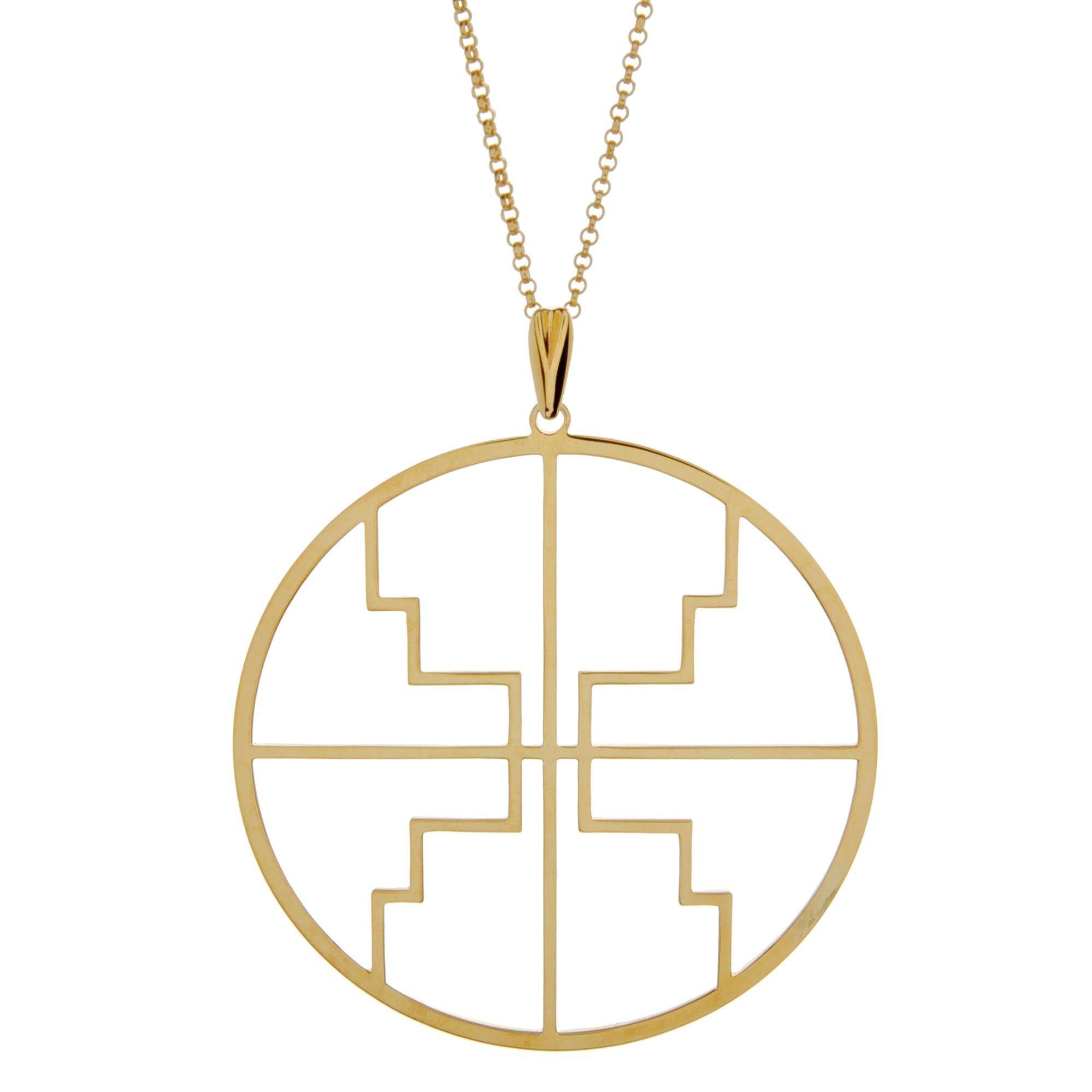 Kim Minchin Roxy Disc Gold Necklace