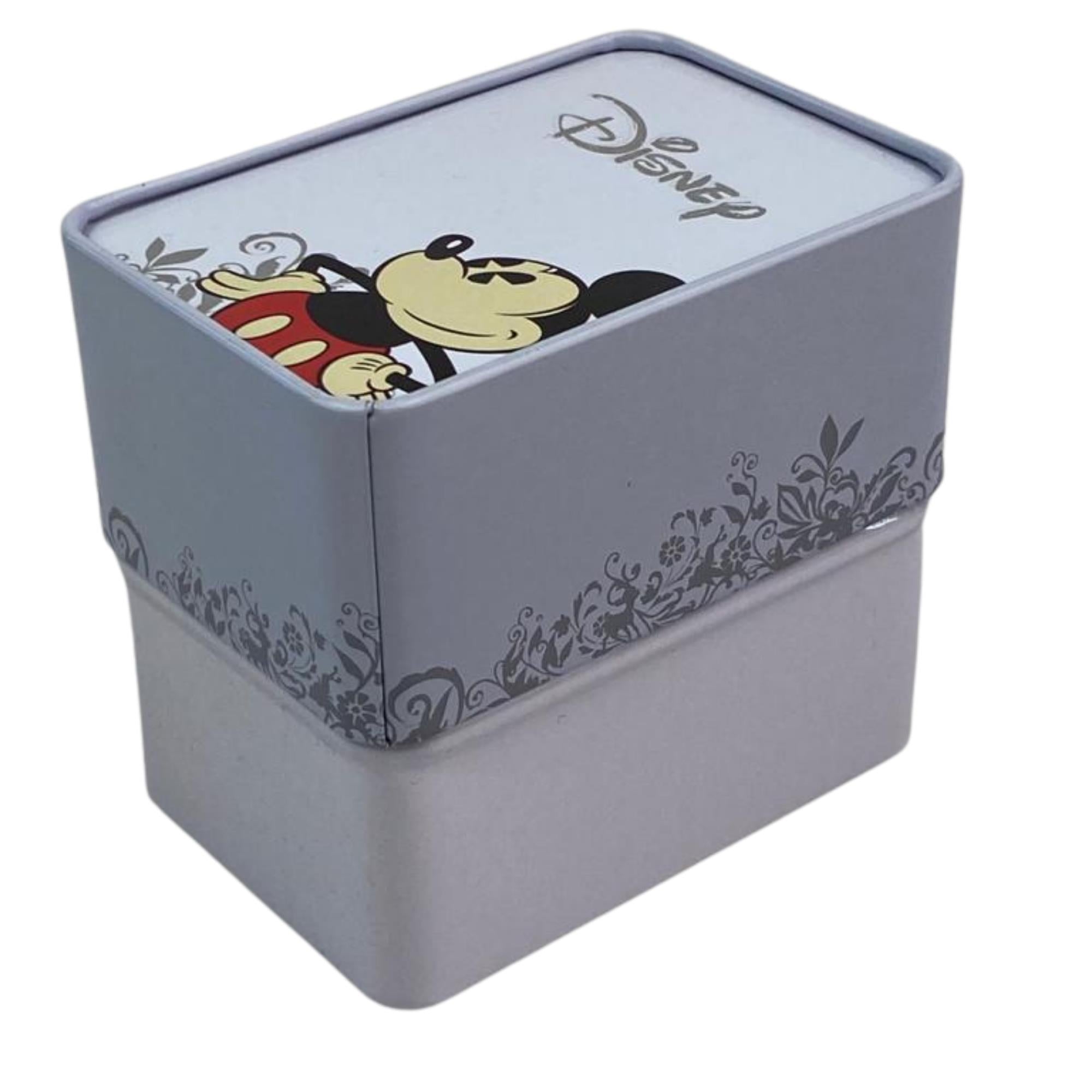 Disney Mickey Mouse Quarz Weißes Zifferblatt Pinkes Lederarmband Uhr MK5377