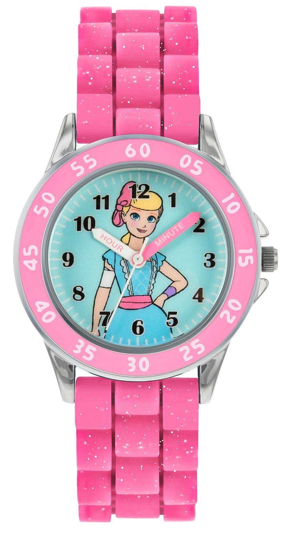 Disney Toy Story Quarz Pinkes Gummiarmband Zeit Lehrer Blaues Zifferblatt Mädchen Uhr TYM9001