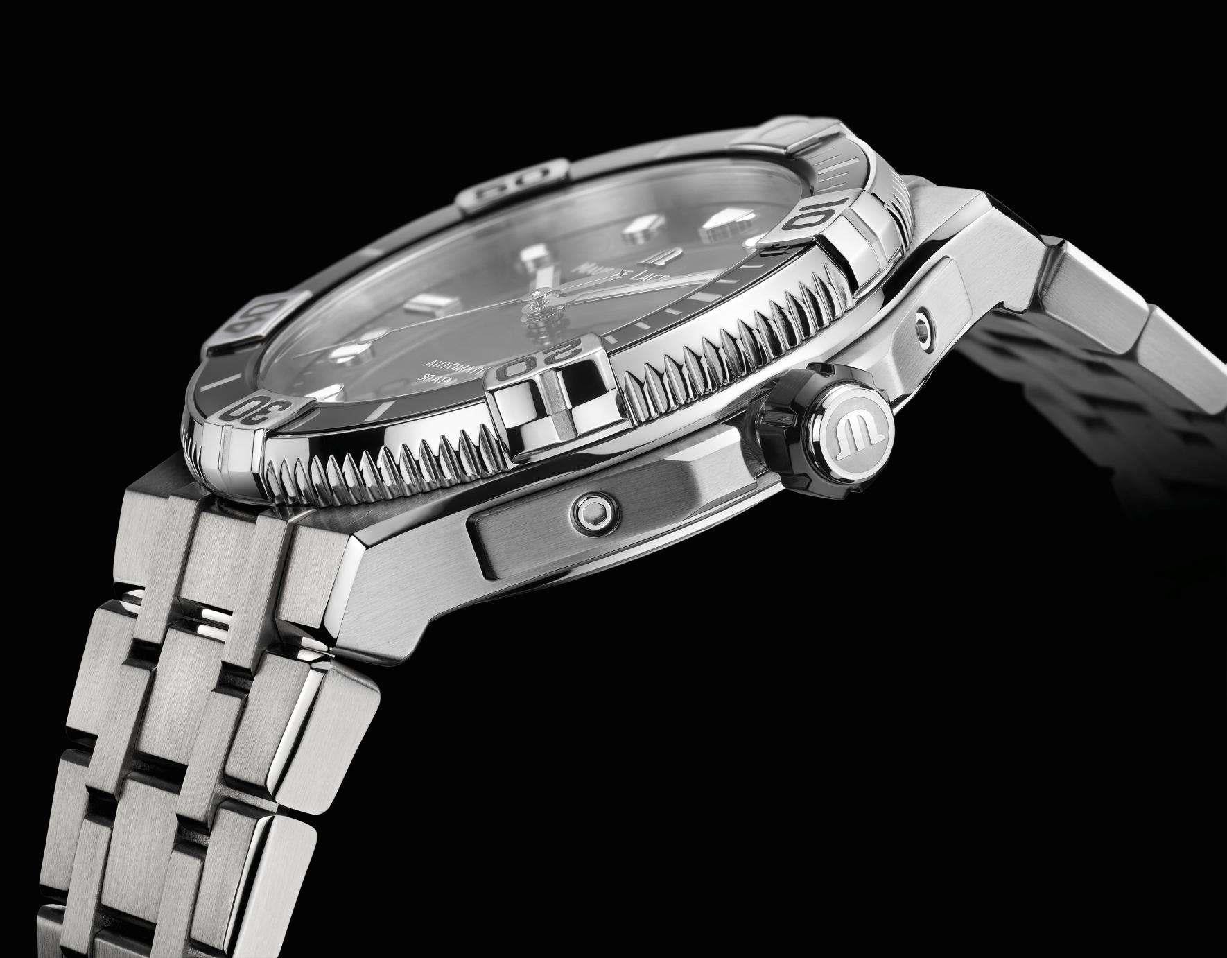 Maurice Lacroix Aikon Automatic Silver Stainless Steel Black Dial Men's Watch AI6058-SS002-330-1