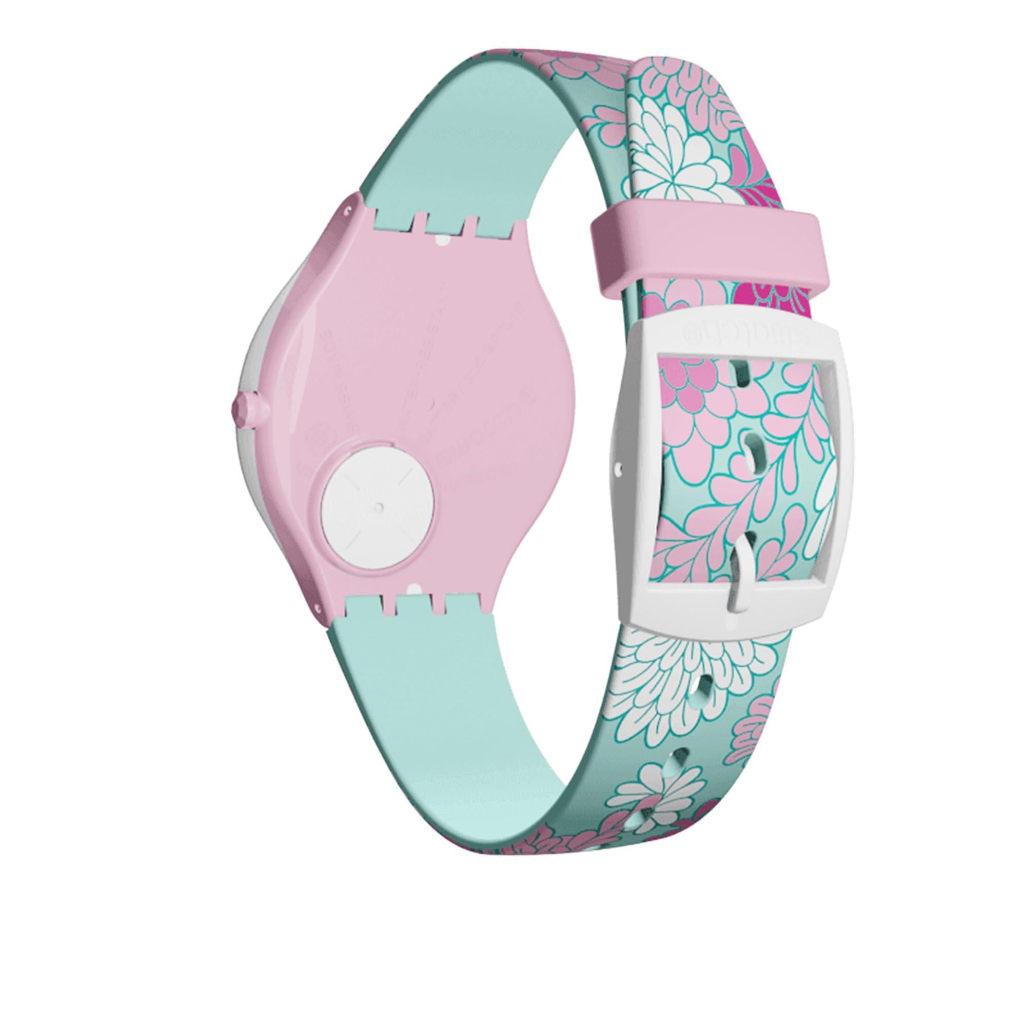 Swatch Skinpivoine Pinkes Zifferblatt Damen Uhr SVOZ100