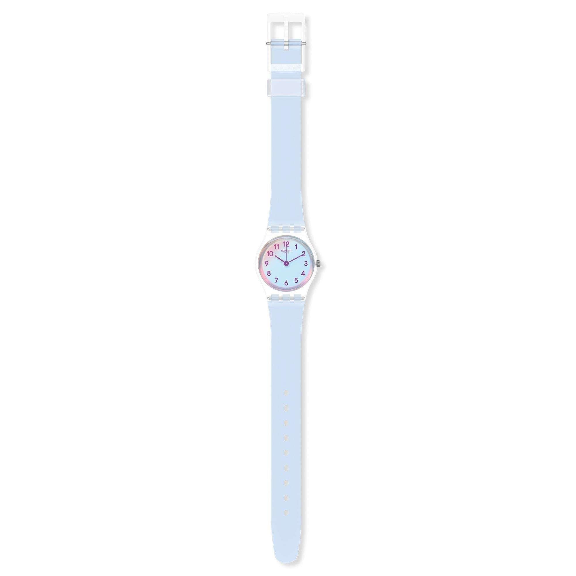Swatch Casual Blau Quarz Blaues Zifferblatt Silikonarmband Damen Uhr LK396