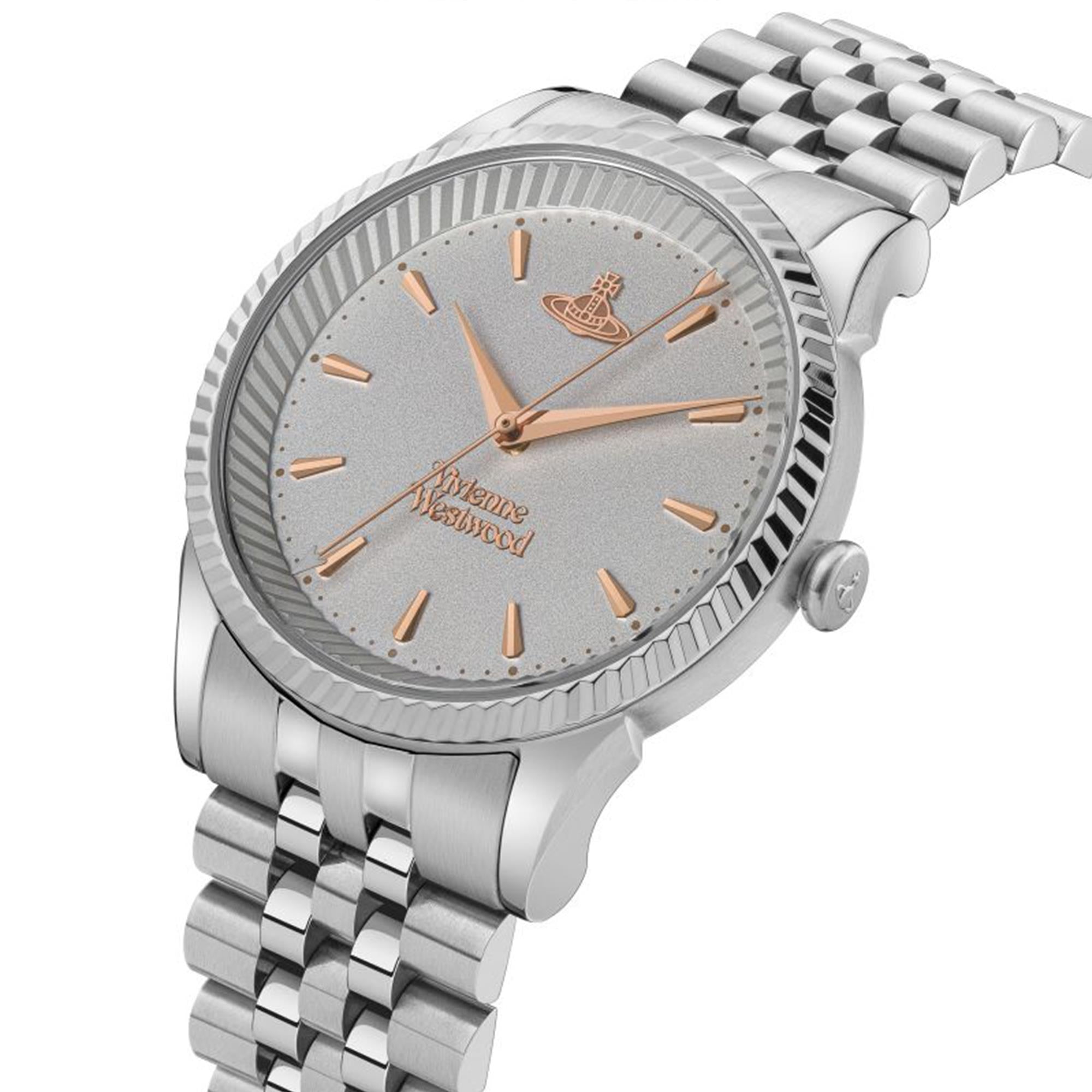 Vivienne Westwood Seymour Quarz Silbernes Zifferblatt Silber Edelstahlarmband Damen Uhr VV240SLSL
