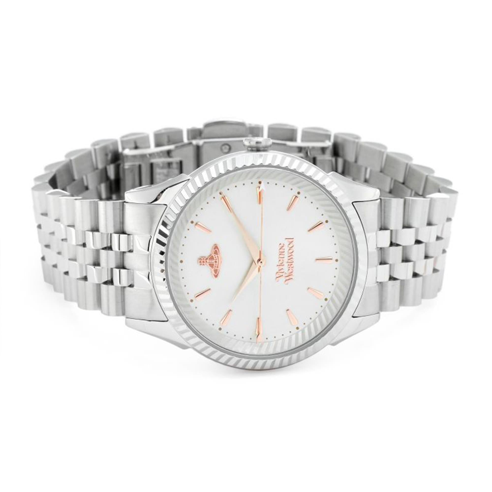 Vivienne Westwood Seymour Quarz Silbernes Zifferblatt Silber Edelstahlarmband Damen Uhr VV240SLSL