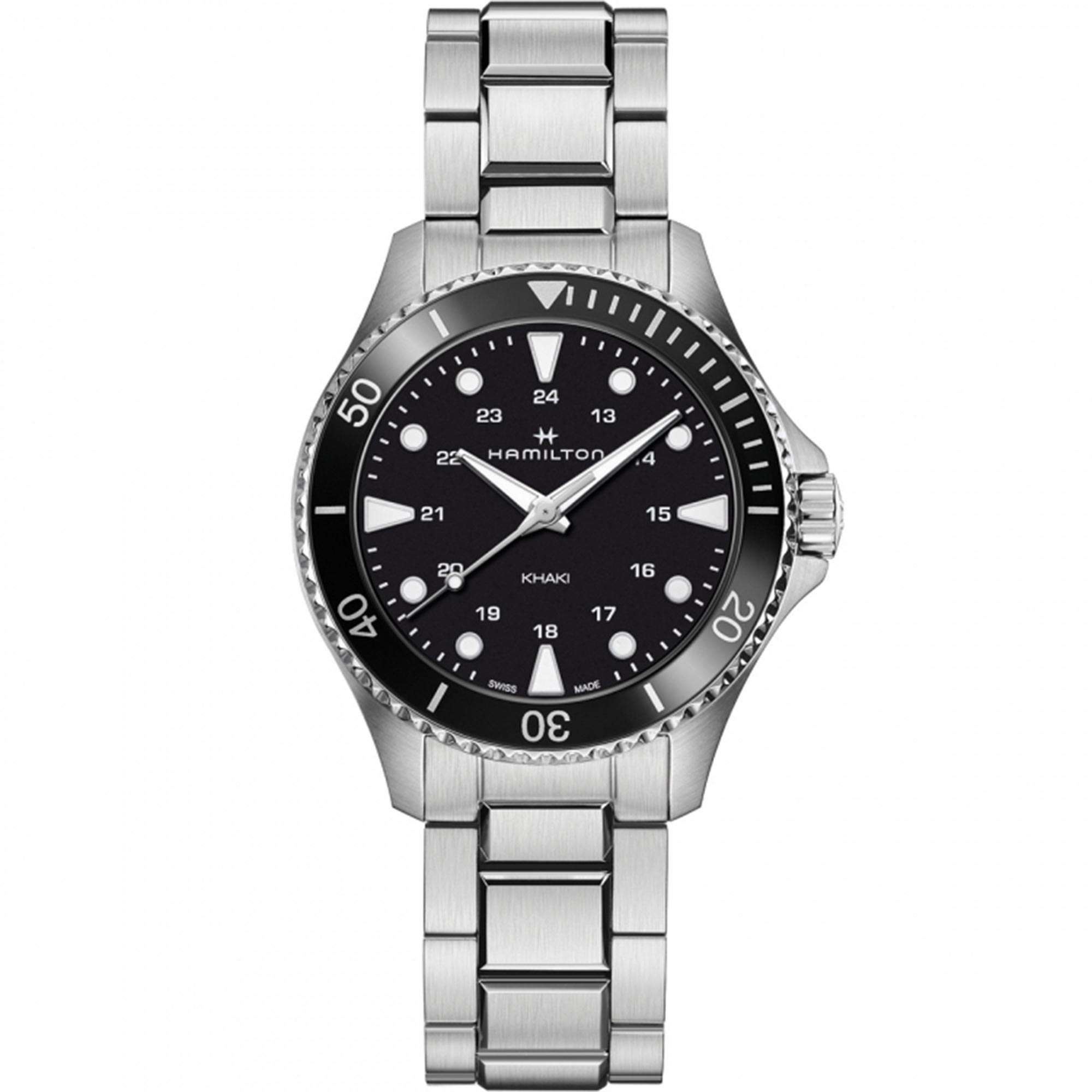 Hamilton Khaki Navy 37mm Schwarzes Zifferblatt Stahl Herren Quarz Uhr H82201131