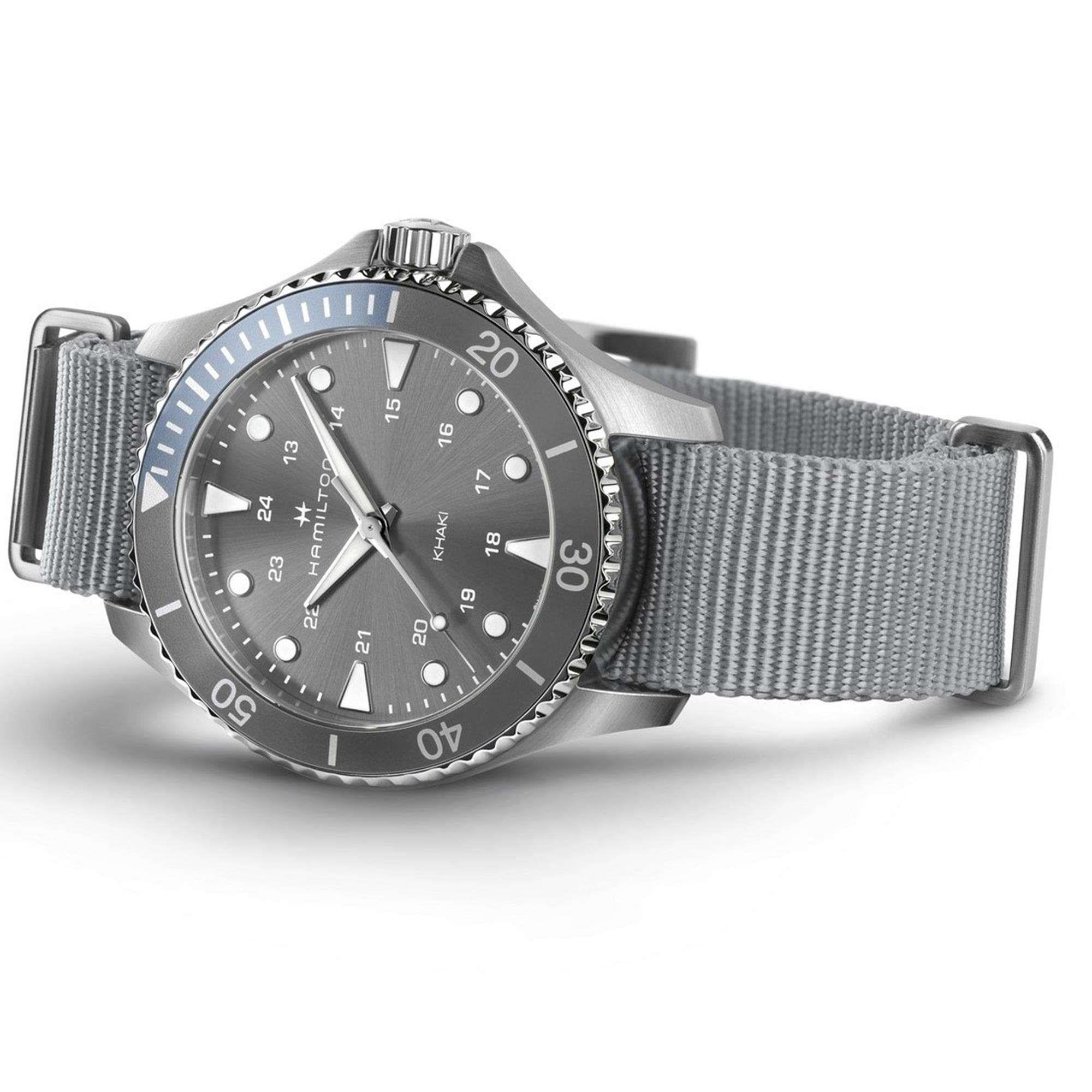 Hamilton Khaki Navy 37mm Grey Dial NATO Mens Quartz Watch H82211981