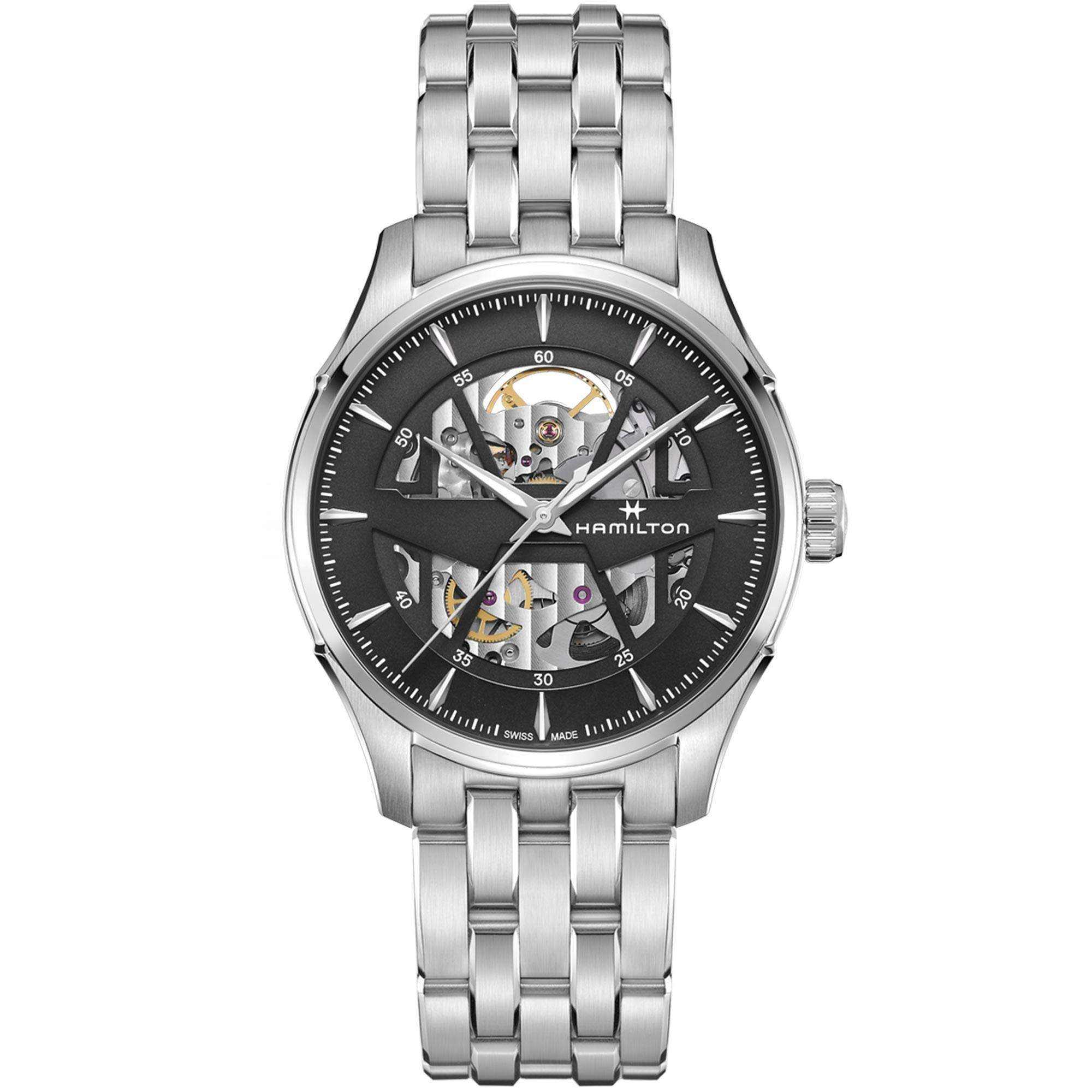 Hamilton Jazzmaster 40mm Skelett Anthrazit Zifferblatt Stahl Herren Automatik Uhr H4253518
