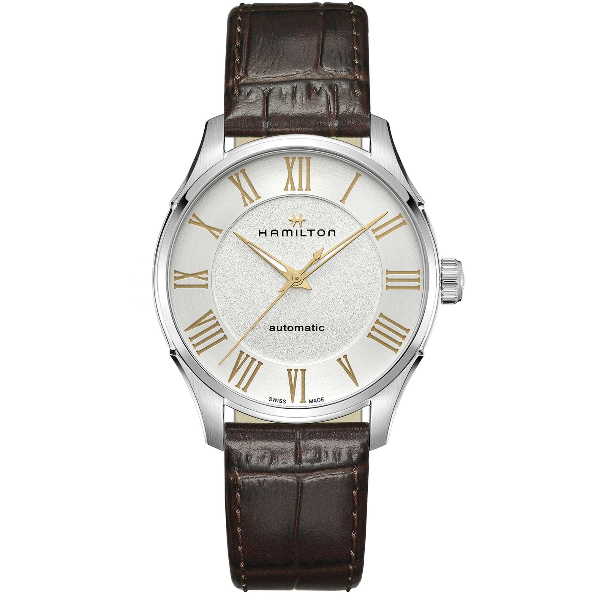 Hamilton Jazzmaster Automatik Weißes Zifferblatt Braunes Lederarmband Herren Uhr H42535550