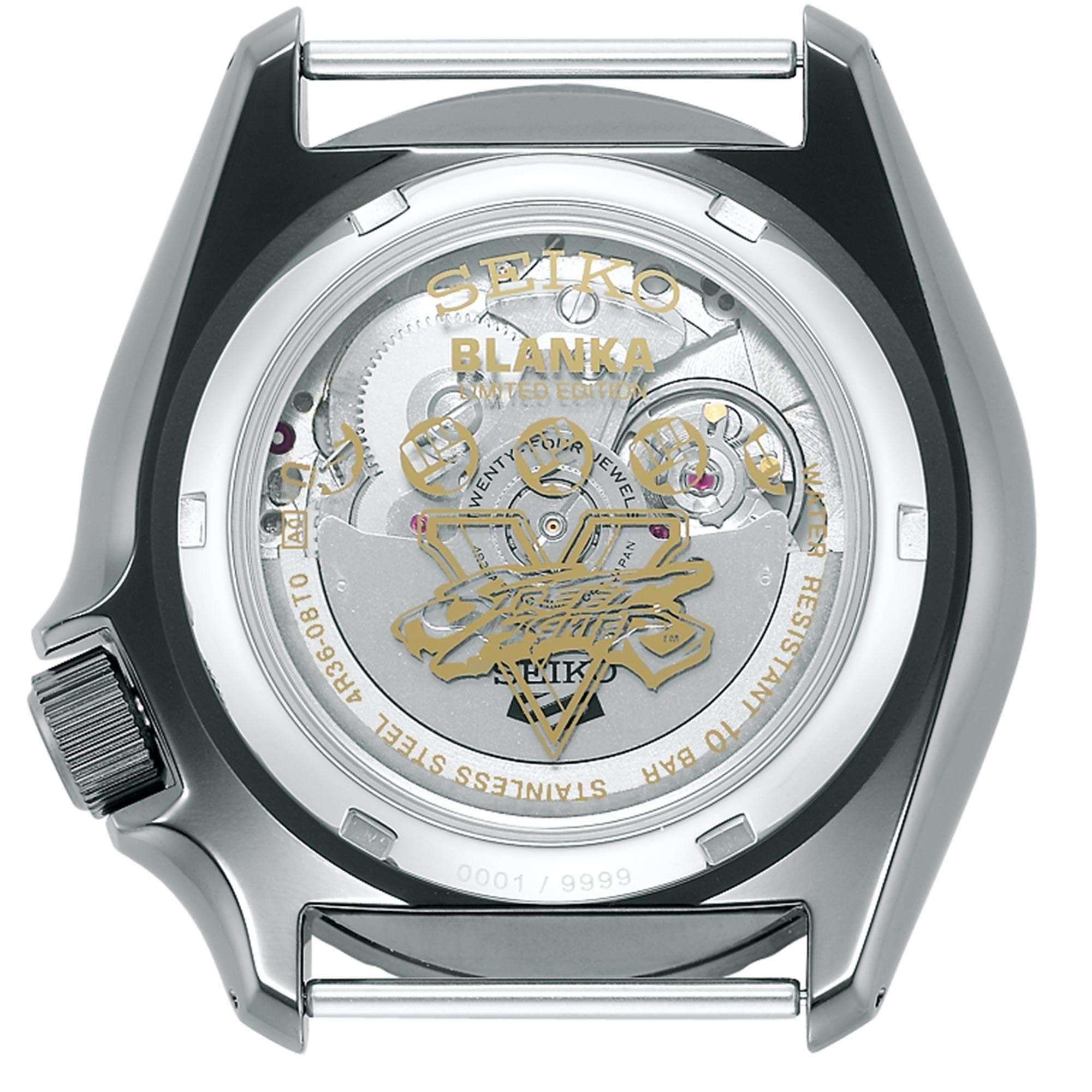 Seiko 5 Sports Street Fighter Blanka Grünes Zifferblatt Grünes Armband Automatik SRPF23K1