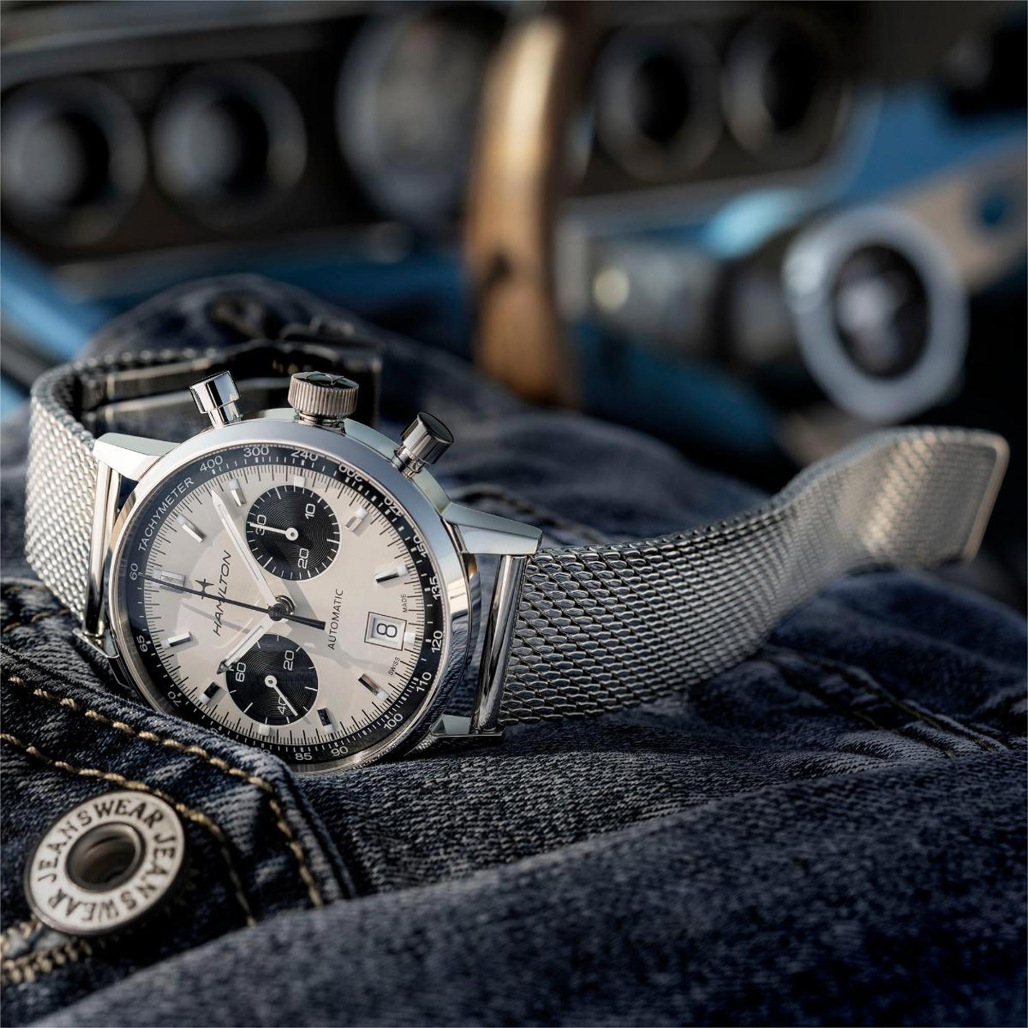 Hamilton American Classic 40mm Chronograph White Dial Steel Mens Automatic Watch H38416111