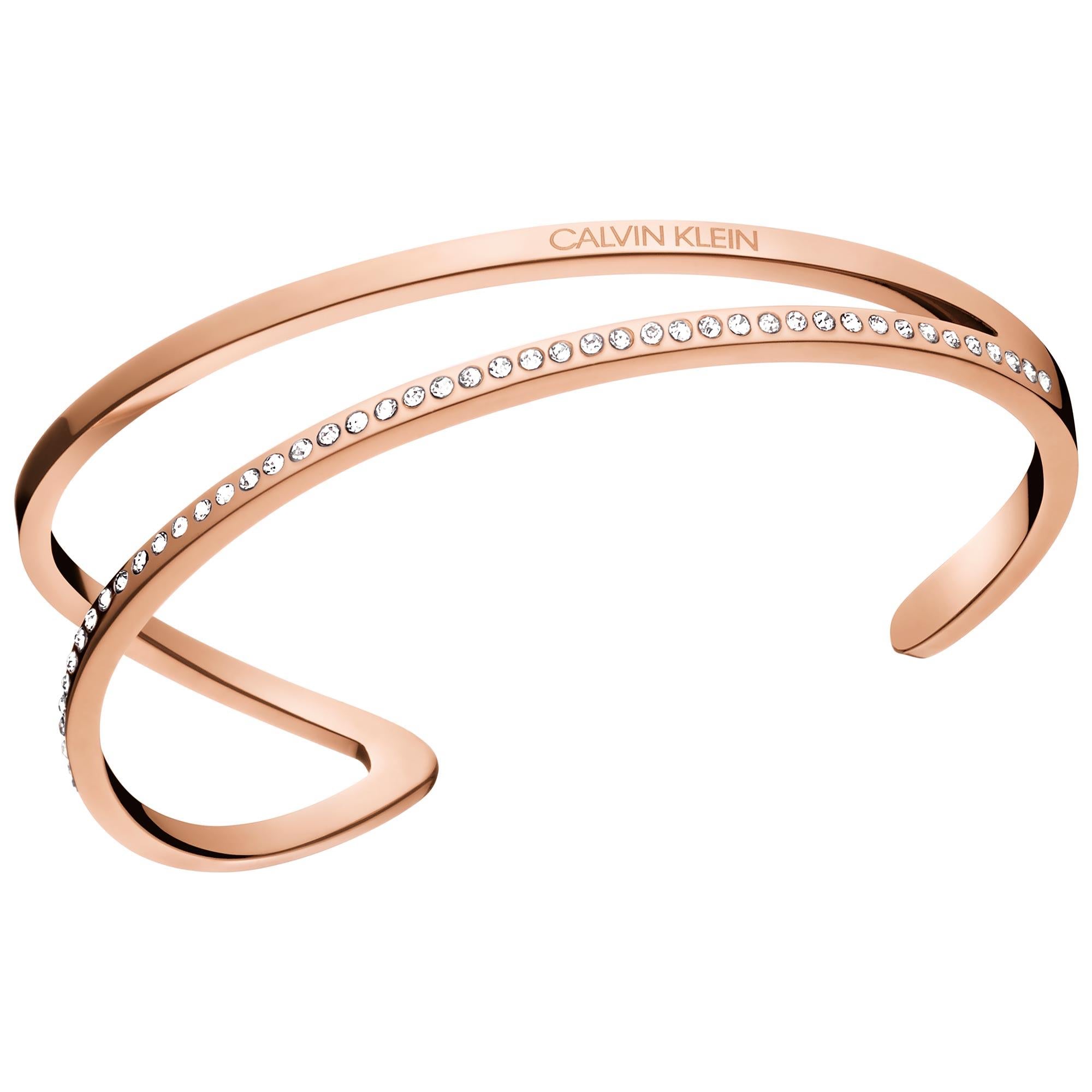 Calvin Klein Outline Roségold Weiß Swarovski-Kristalle Armband KJ6VPF14010S