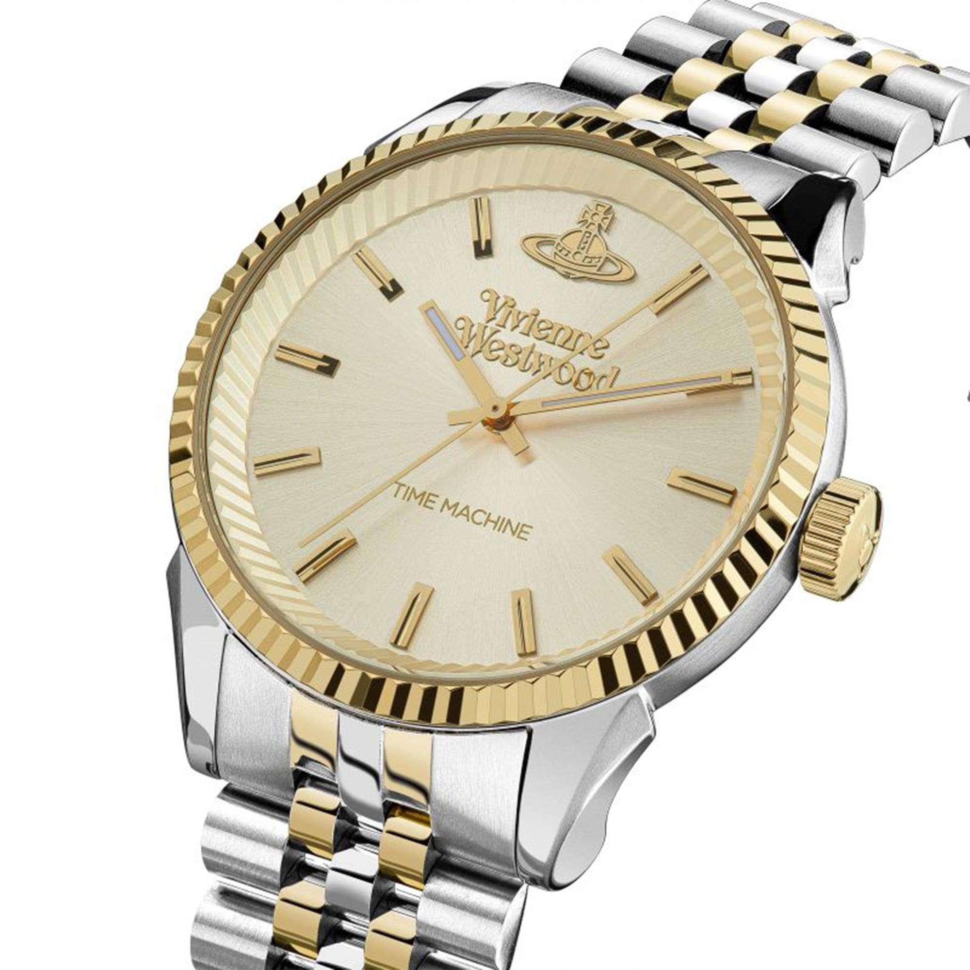 Vivienne Westwood Seymour Quartz Champagne Dial Two Tone Stainless Steel Bracelet Men's Watch VV242CMSG