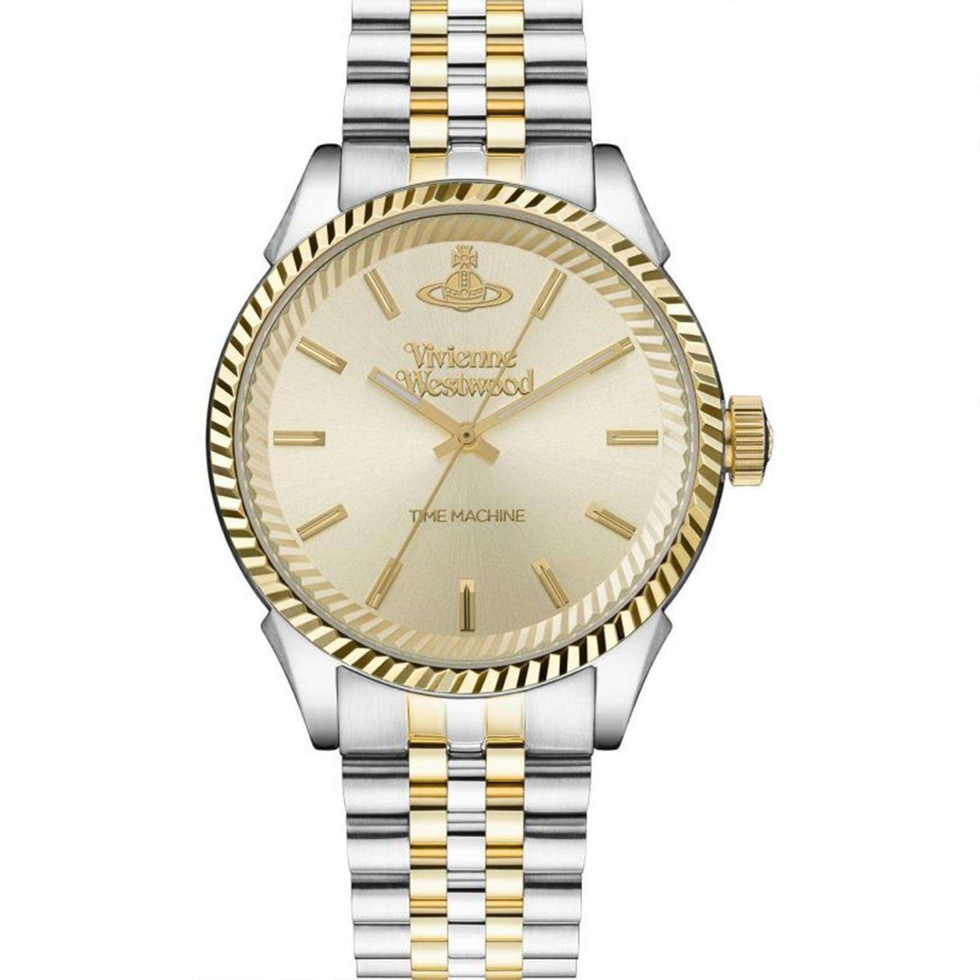 Vivienne Westwood Seymour Quartz Champagne Dial Two Tone Stainless Steel Bracelet Men's Watch VV242CMSG