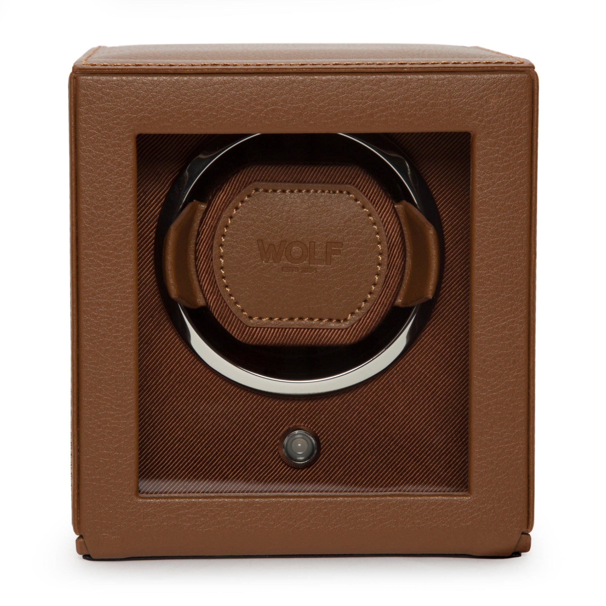 WOLF Cub Cognac Single Watch Winder in Vegan Leather 461127