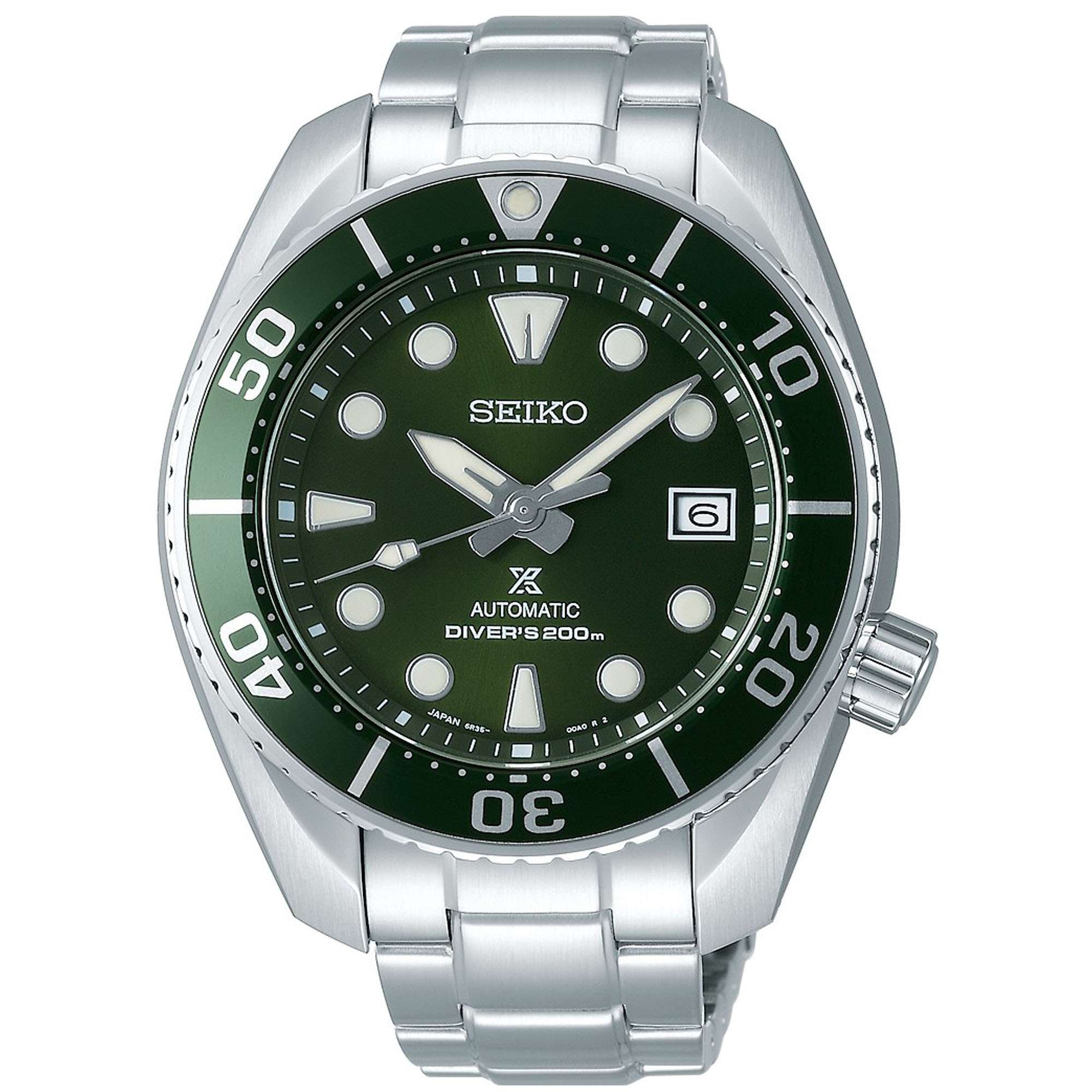 Seiko Prospex 'Sumo' Automatik Grünes Zifferblatt Edelstahlarmband Herren Uhr SPB103J1