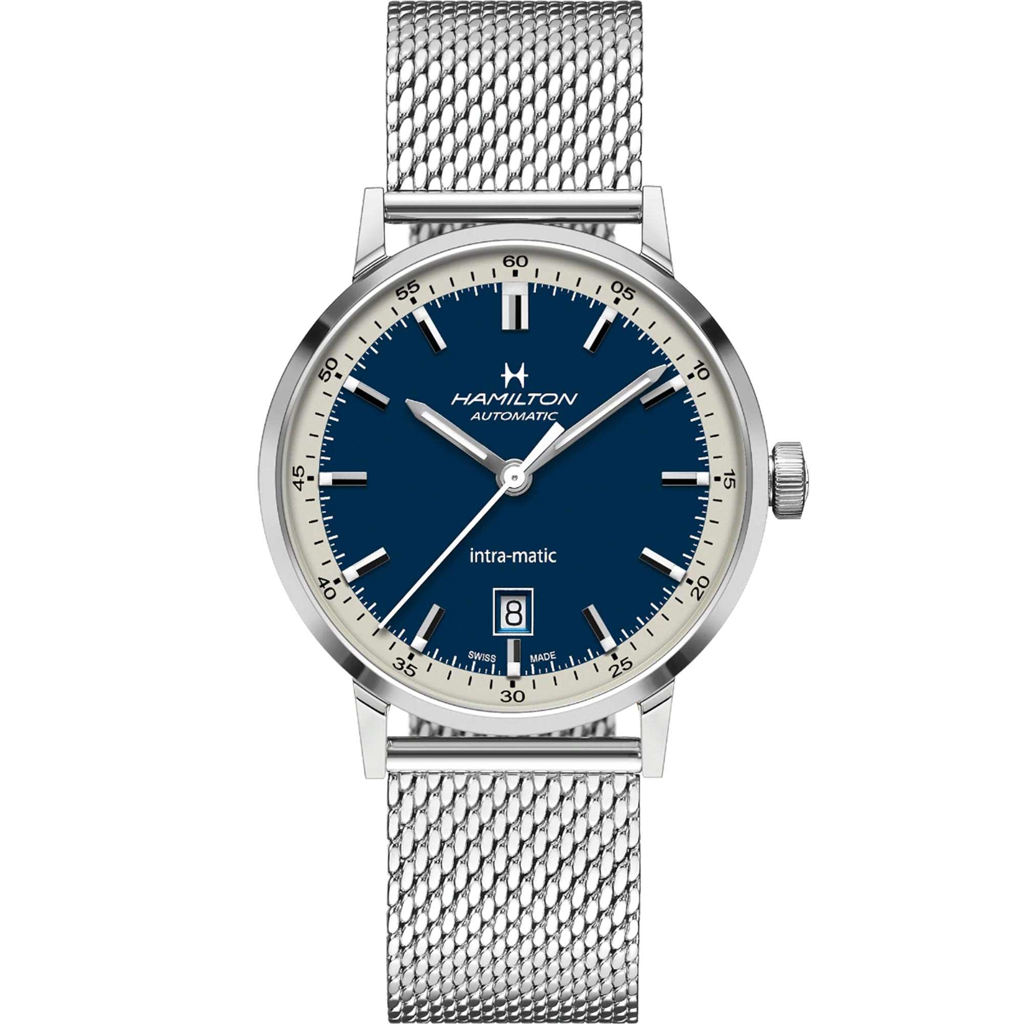 Hamilton American Classic 40mm Blaues Zifferblatt Stahl Herren Automatik Uhr H38425140