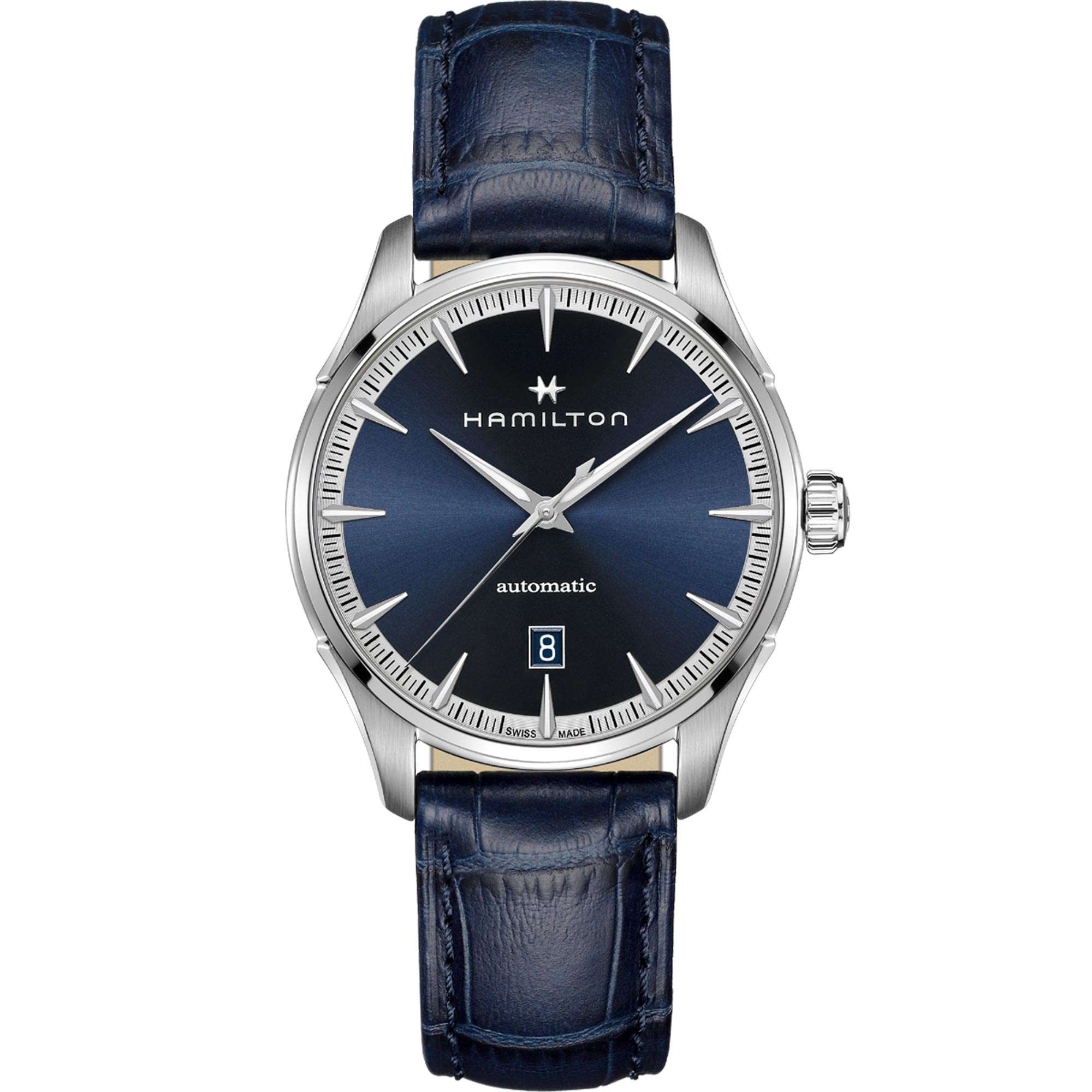 Hamilton Jazzmaster 40mm Blaues Zifferblatt Leder Herren Automatik Uhr H32475640