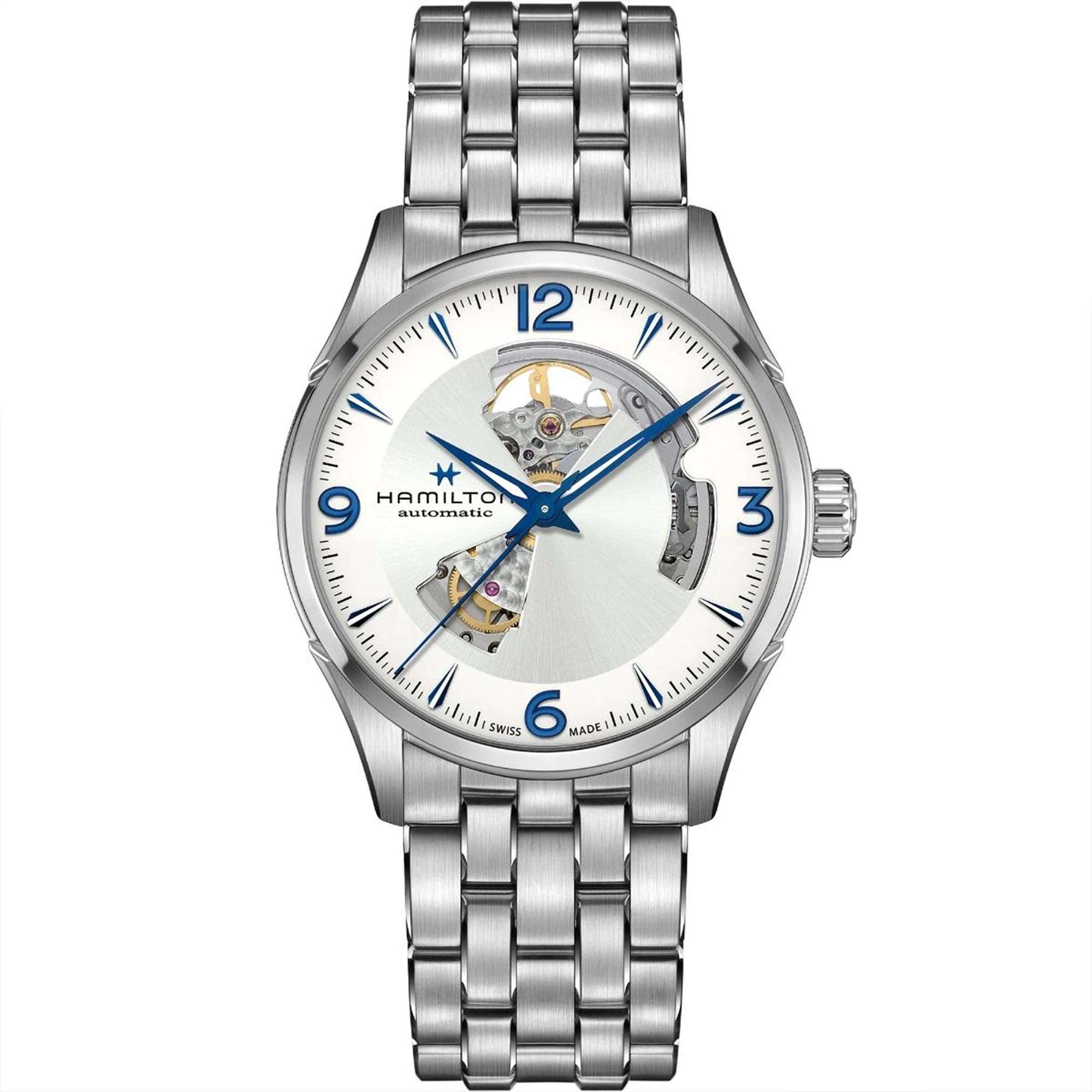 Hamilton Jazzmaster 40mm Offenes Herz Silbernes Zifferblatt Stahl Herren Automatik Uhr H32705152
