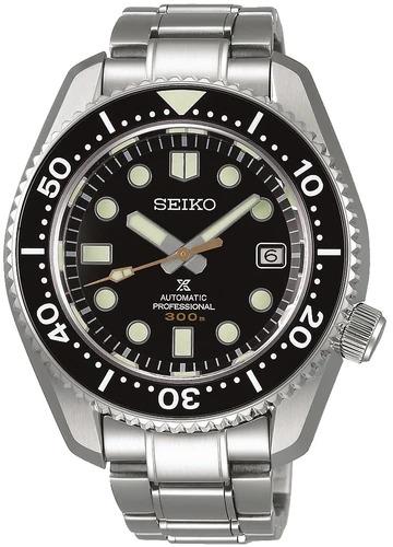 Seiko Prospex 1968 Recreation MarineMaster Schwarzes Zifferblatt Silber Edelstahl Taucher Herren Uhr SLA021J1