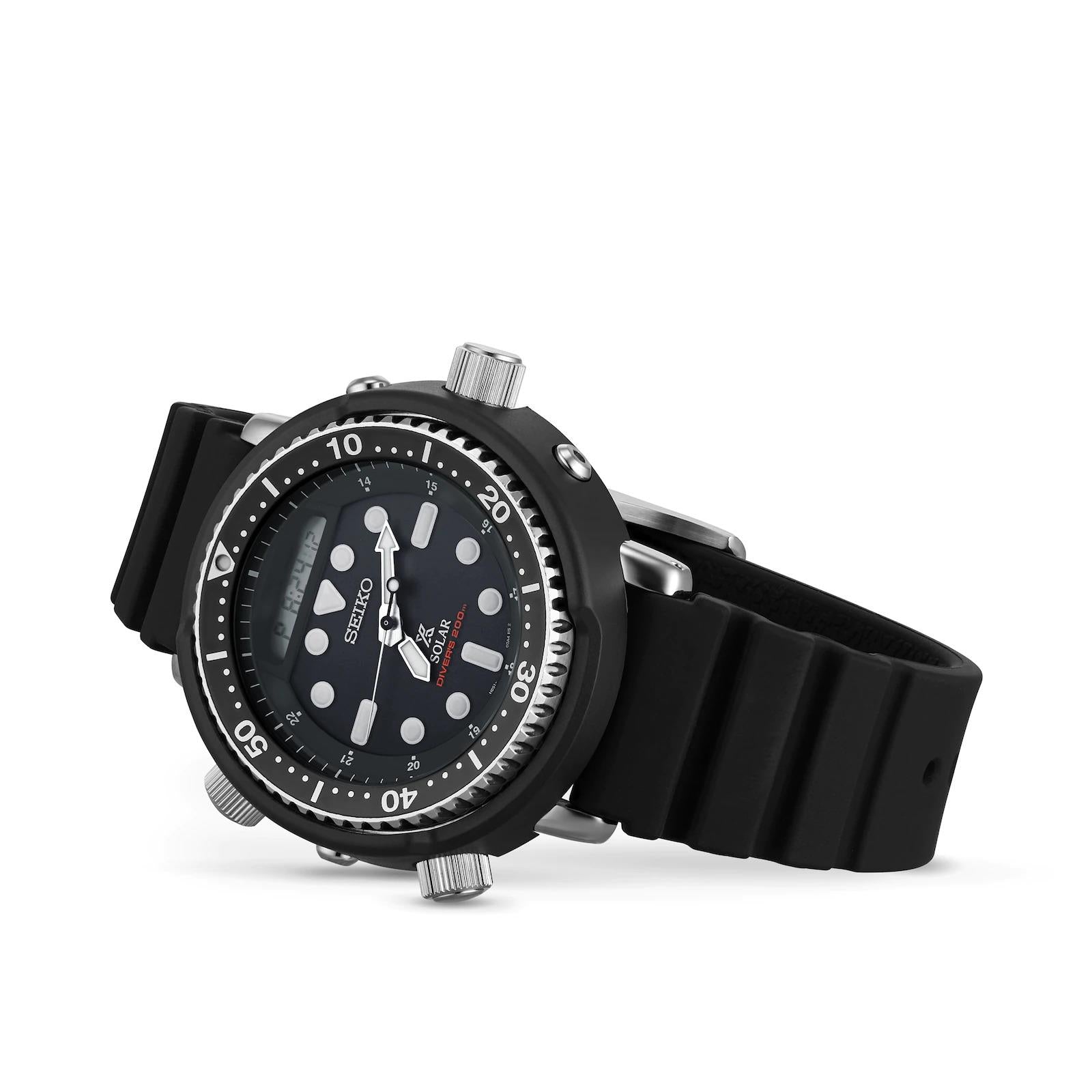 Seiko Prospex 'Arnie' Predator Solar 'Tuna' Black Dial Men's Watch SNJ025P1