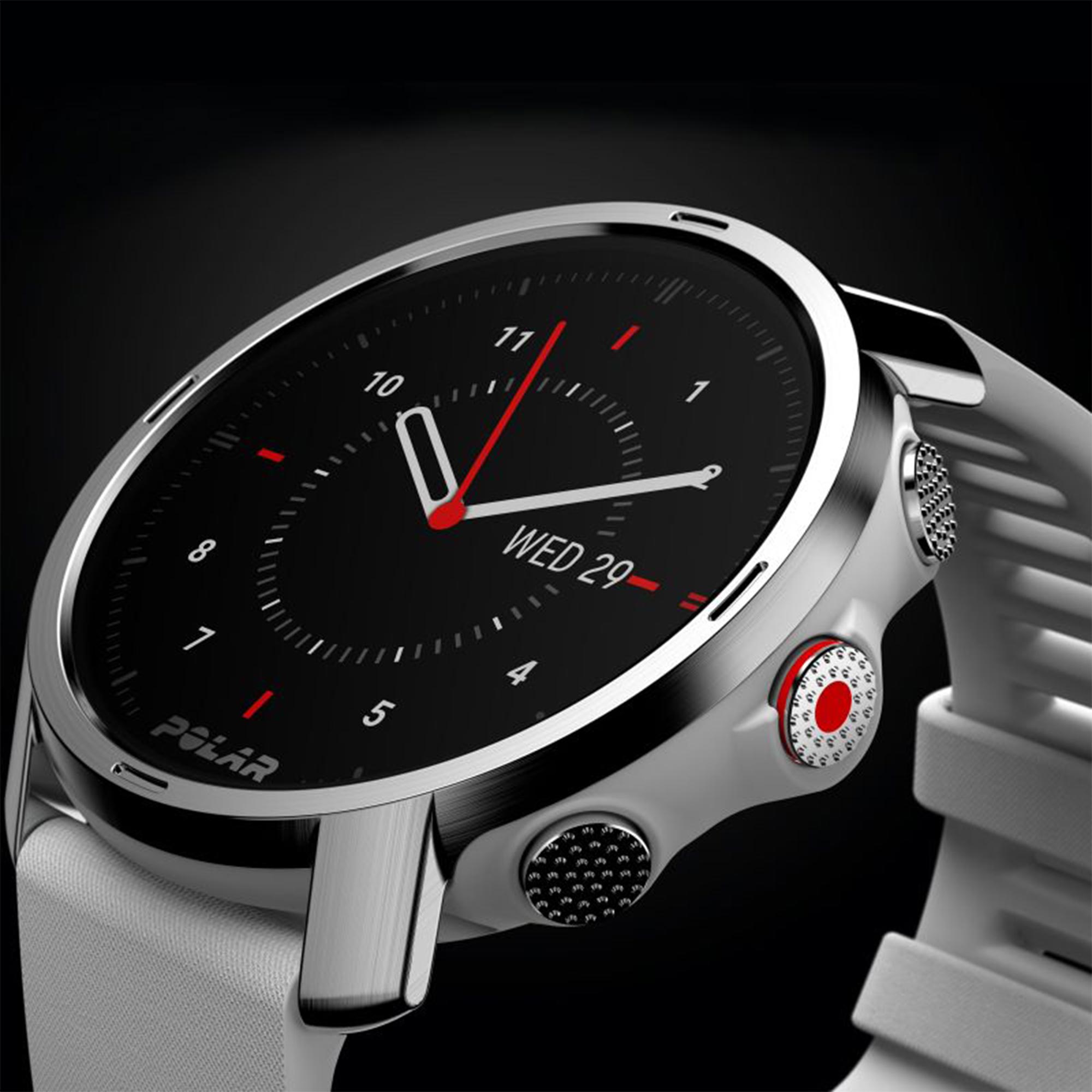 Polar Grit X Quartz Digital Zifferblatt Weißes Gummiarmband Smartwatch 90081735