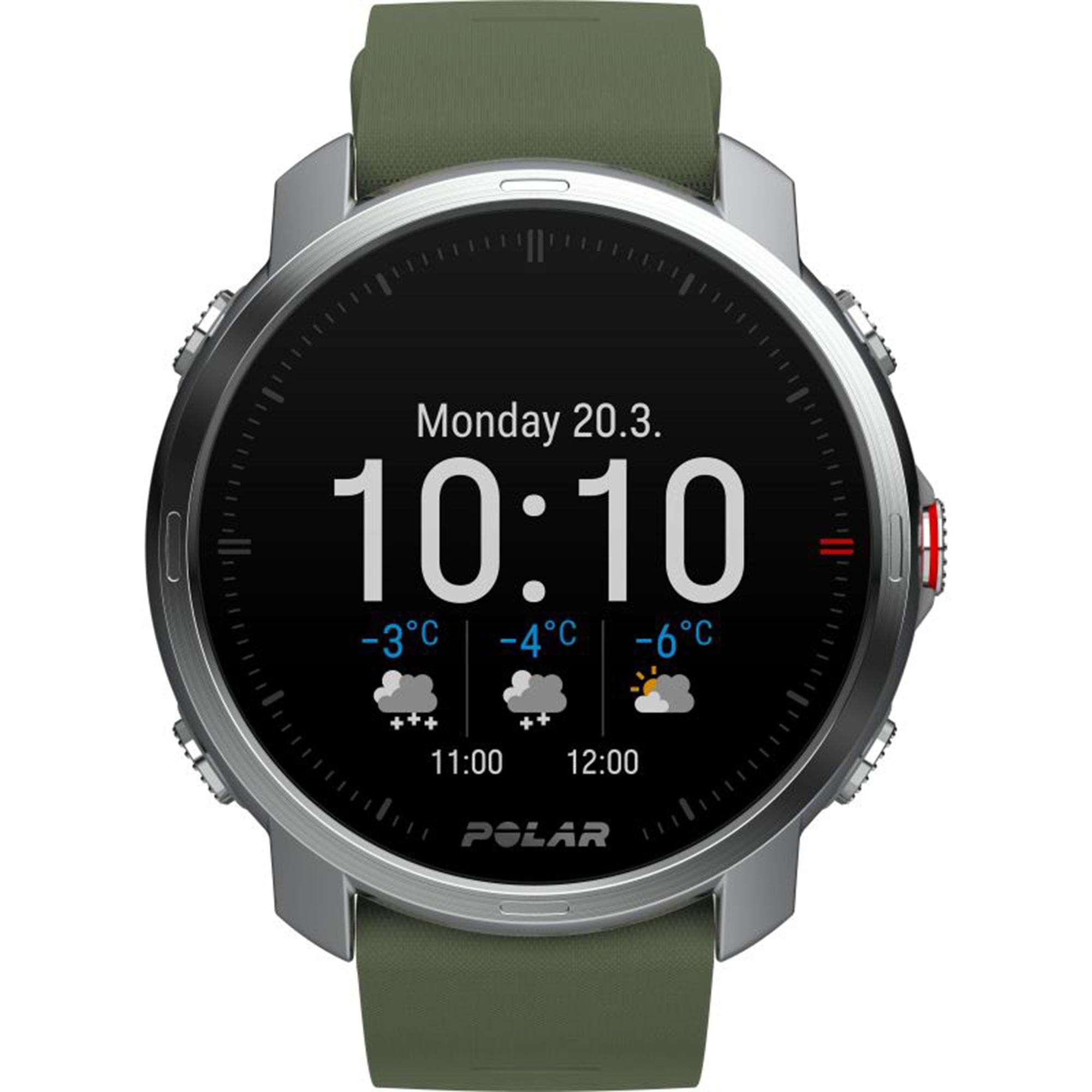 Polar Grit X Quartz Digital Dial Green Rubber Strap Smartwatch 90081737