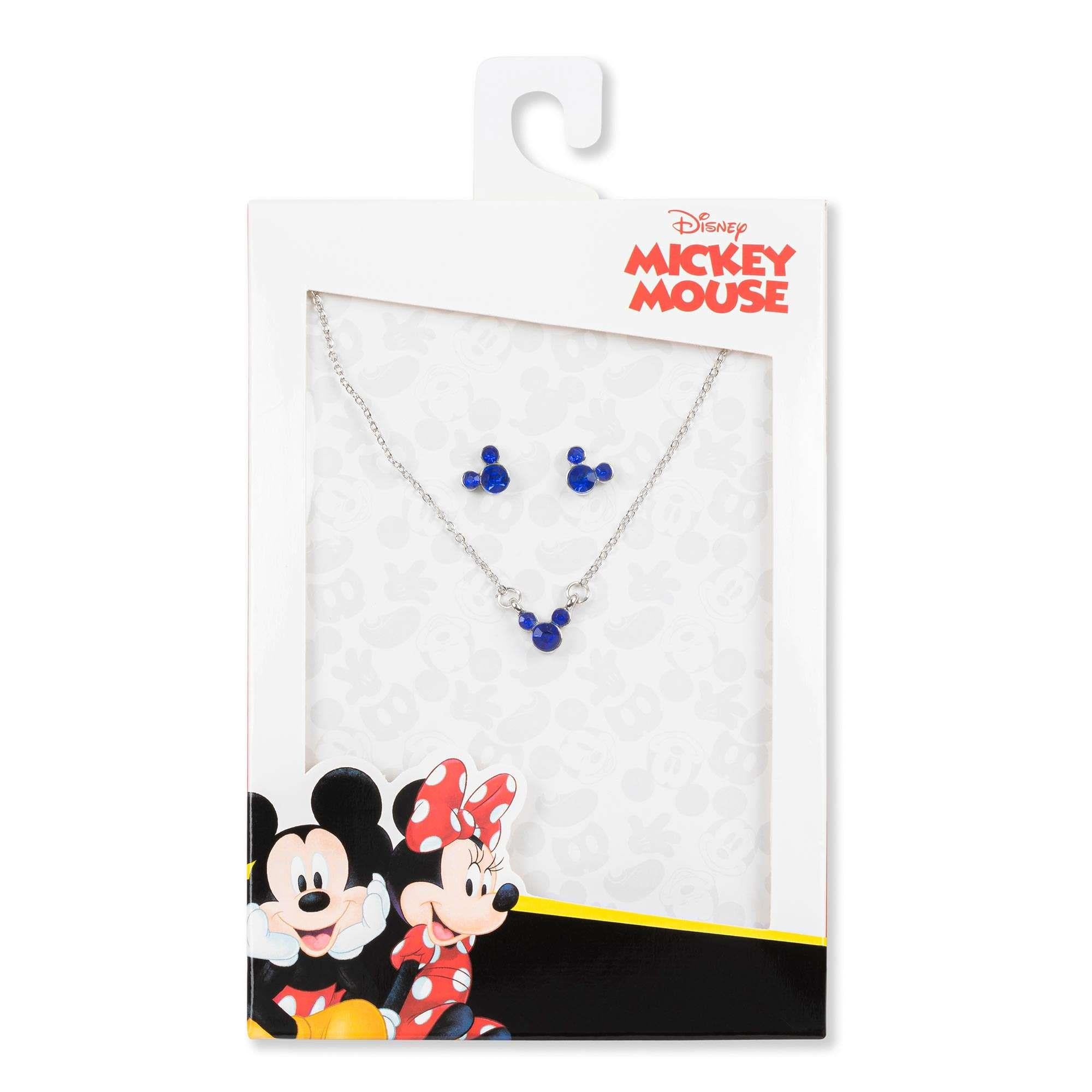 Disney Mickey Mouse Geburtsstein Halskette und Ohrringe Set SH00519RSEPL