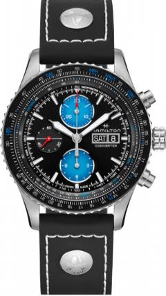 Hamilton Khaki Aviation 44mm Converter Air Zermatt Limited Edition Black Dial Leather Mens Automatic Watch H76706730
