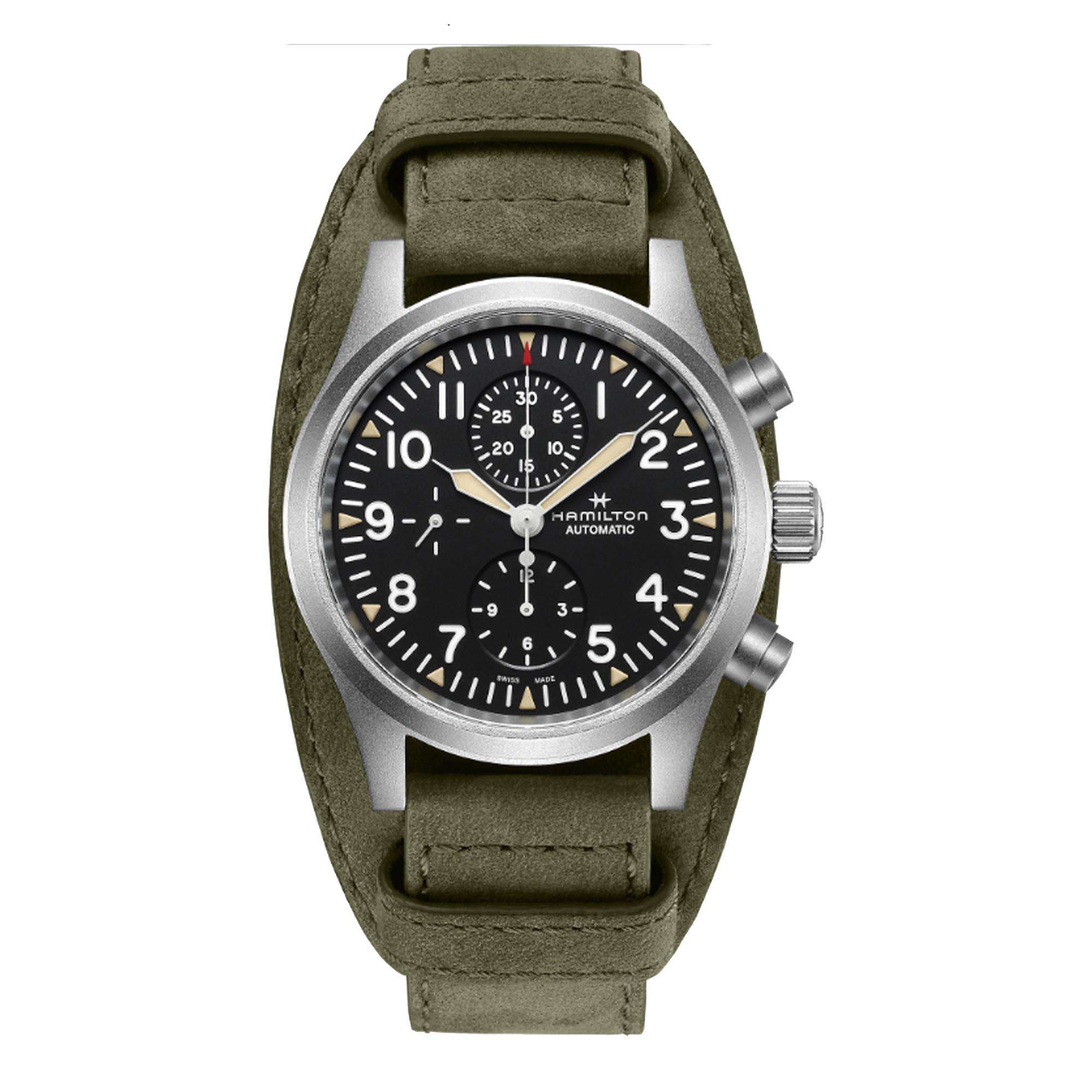 Hamilton Khaki Field 44mm Schwarzes Zifferblatt Leder Herren Automatik Uhr H71706830