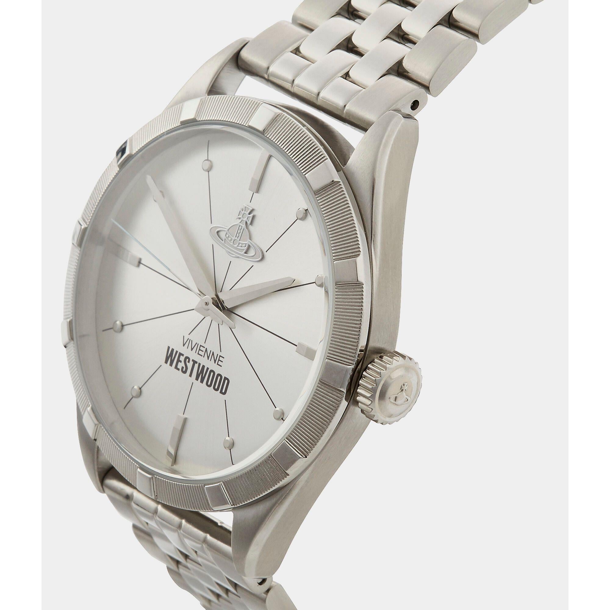 Vivienne Westwood Conduit Quarz Silbernes Zifferblatt Edelstahl Herrenuhr VV192SLSL