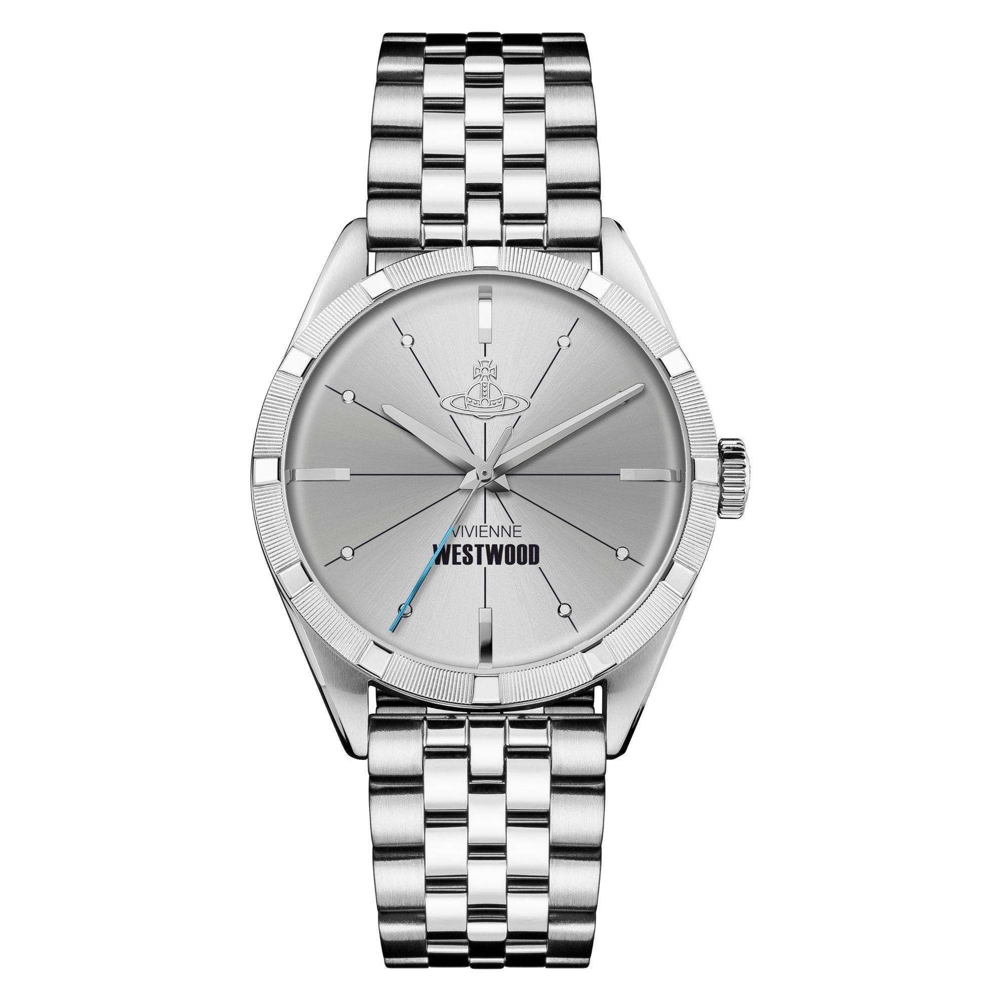 Vivienne Westwood Conduit Quarz Silbernes Zifferblatt Edelstahl Herrenuhr VV192SLSL