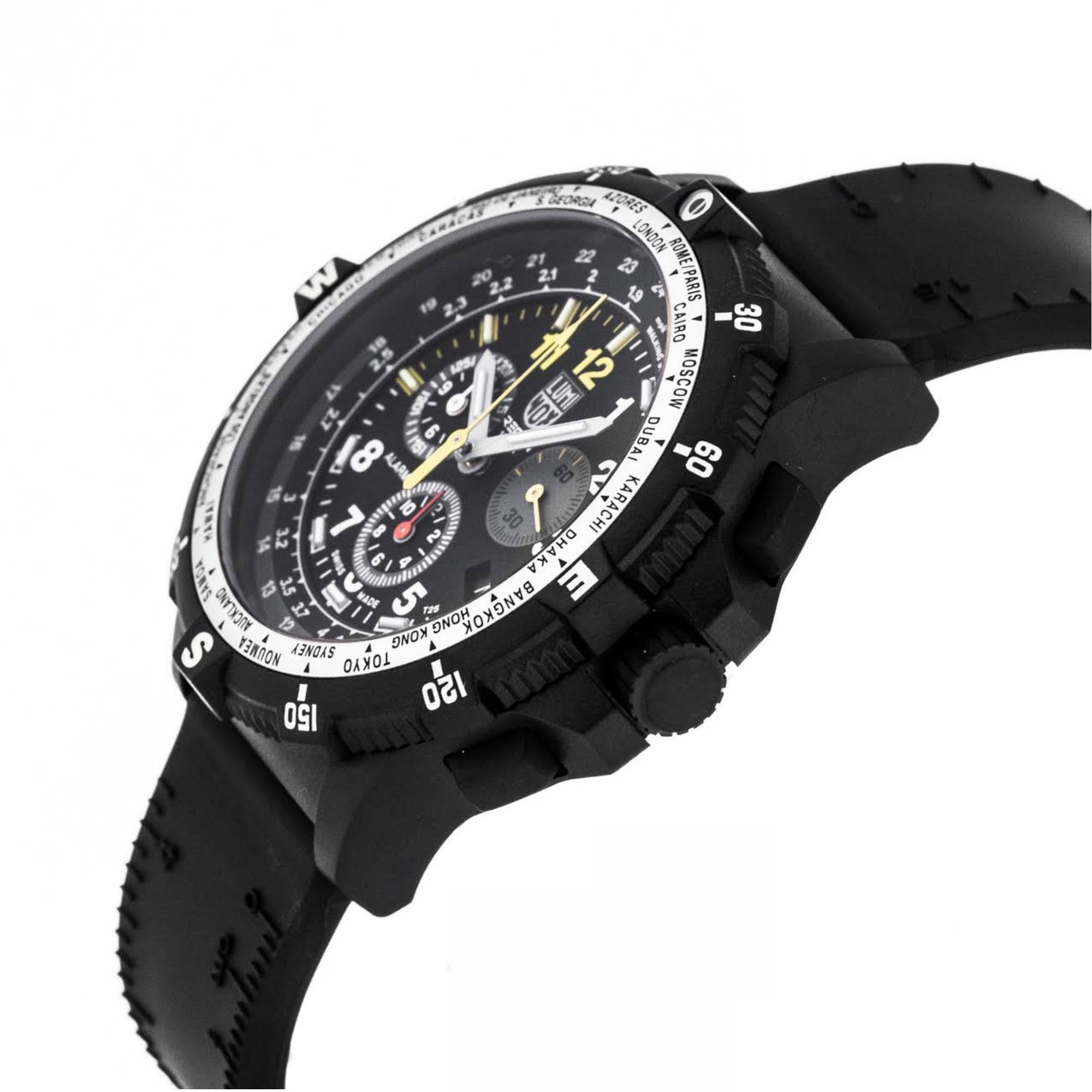 Luminox Recon III Team Leader Chronograph Serie D 8840 Schwarzes Zifferblatt Schwarzes Silikonarmband Herren Uhr XL.8842.MI.F