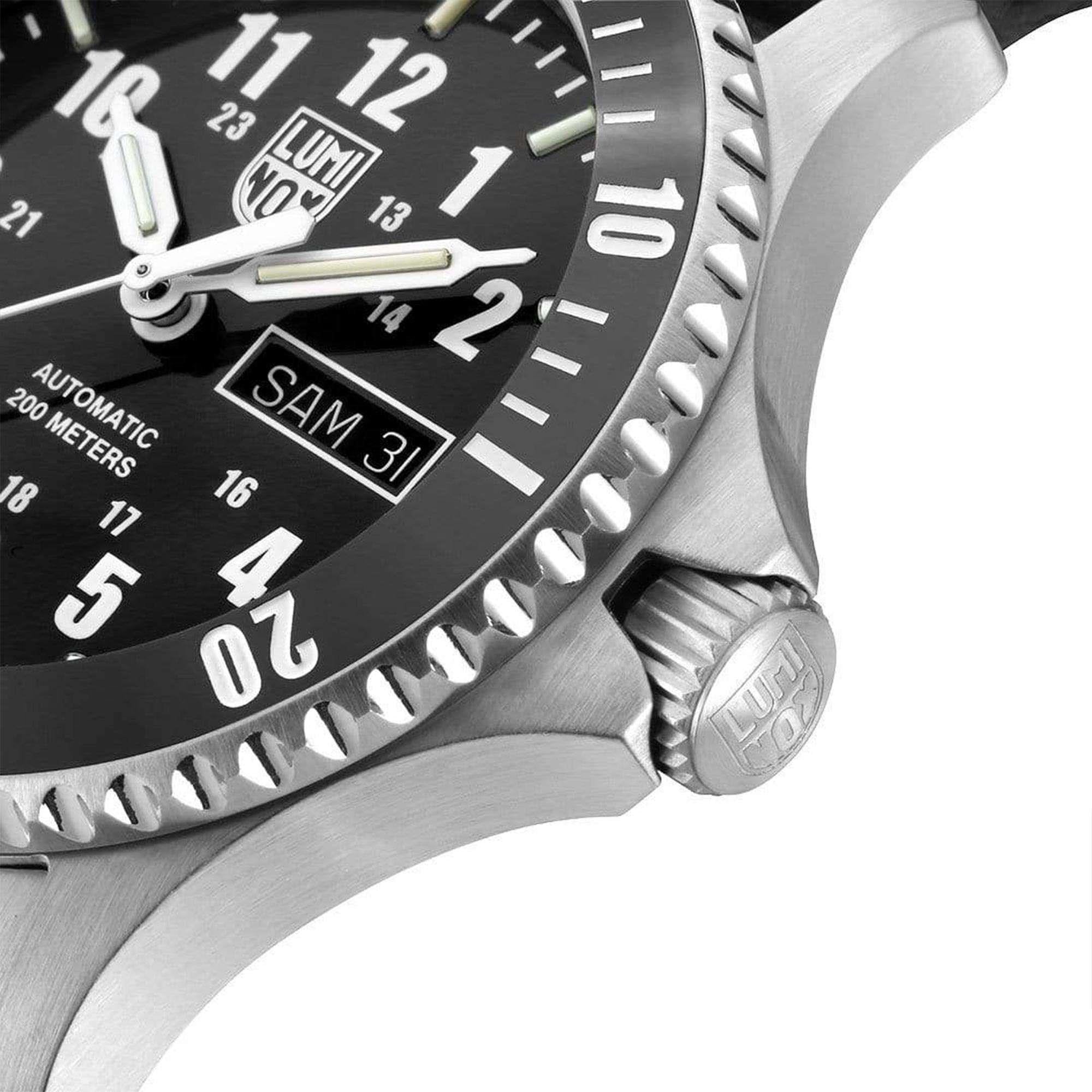 Luminox Sport Timer 0920 Serie Automatik Schwarzes Zifferblatt Lederarmband Herren Uhr XS.0921