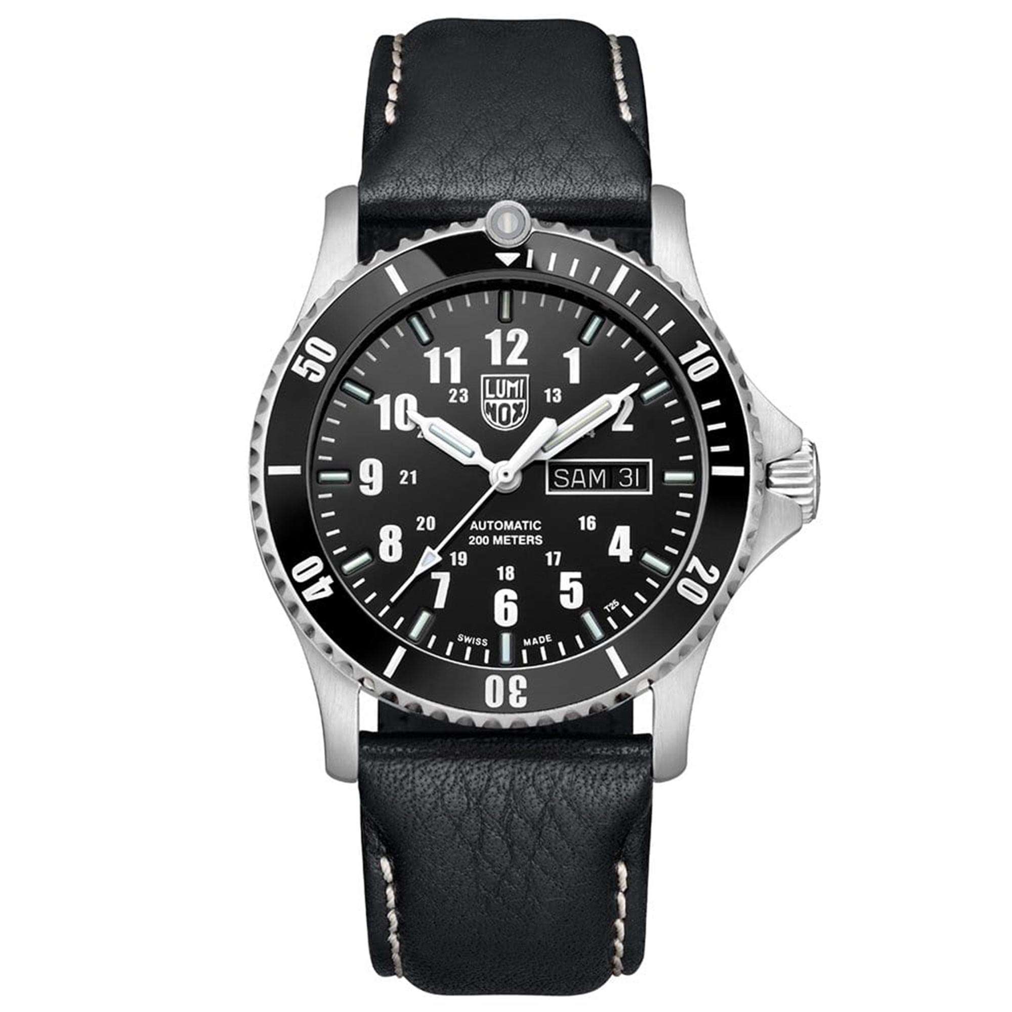 Luminox Sport Timer 0920 Serie Automatik Schwarzes Zifferblatt Lederarmband Herren Uhr XS.0921